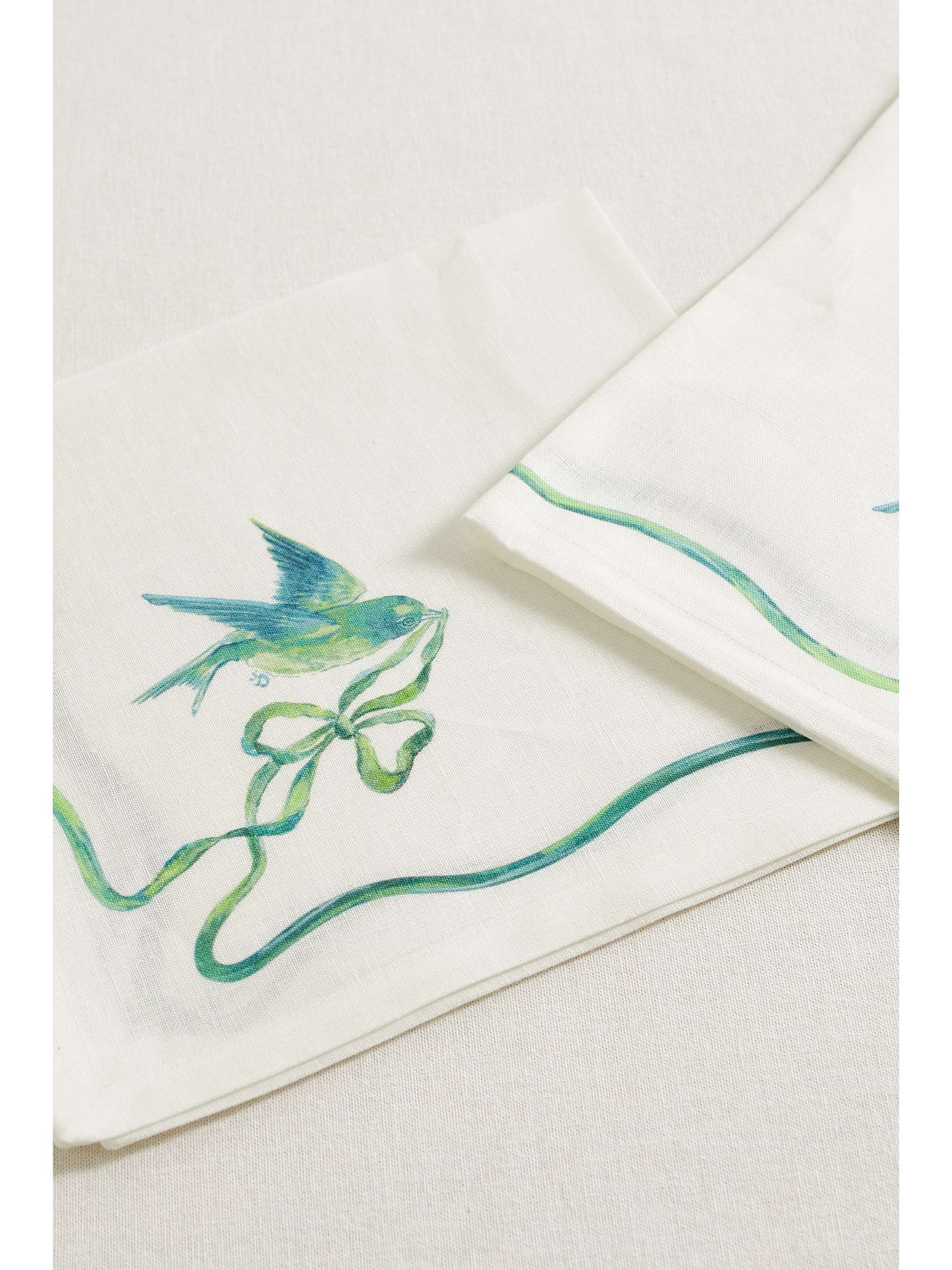 AQUAZZURA CASA Secret Garden set of two printed linen napkins