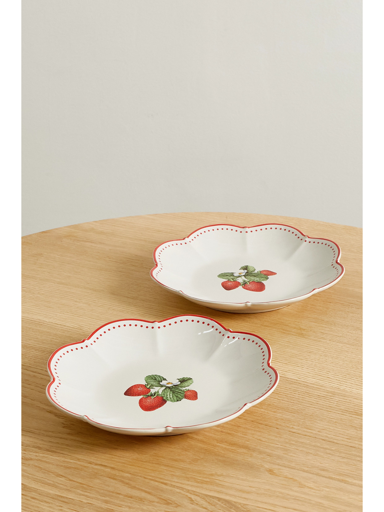 Aquazzura Casa - Cherry Blossom Set Of Two Ceramic Dinner Plates - White