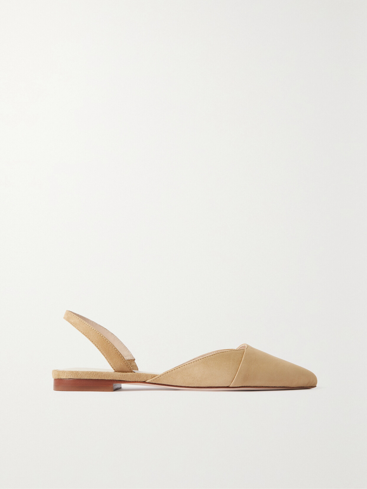 Porte & Paire - Suede Slingback Point-toe Flats - Neutrals