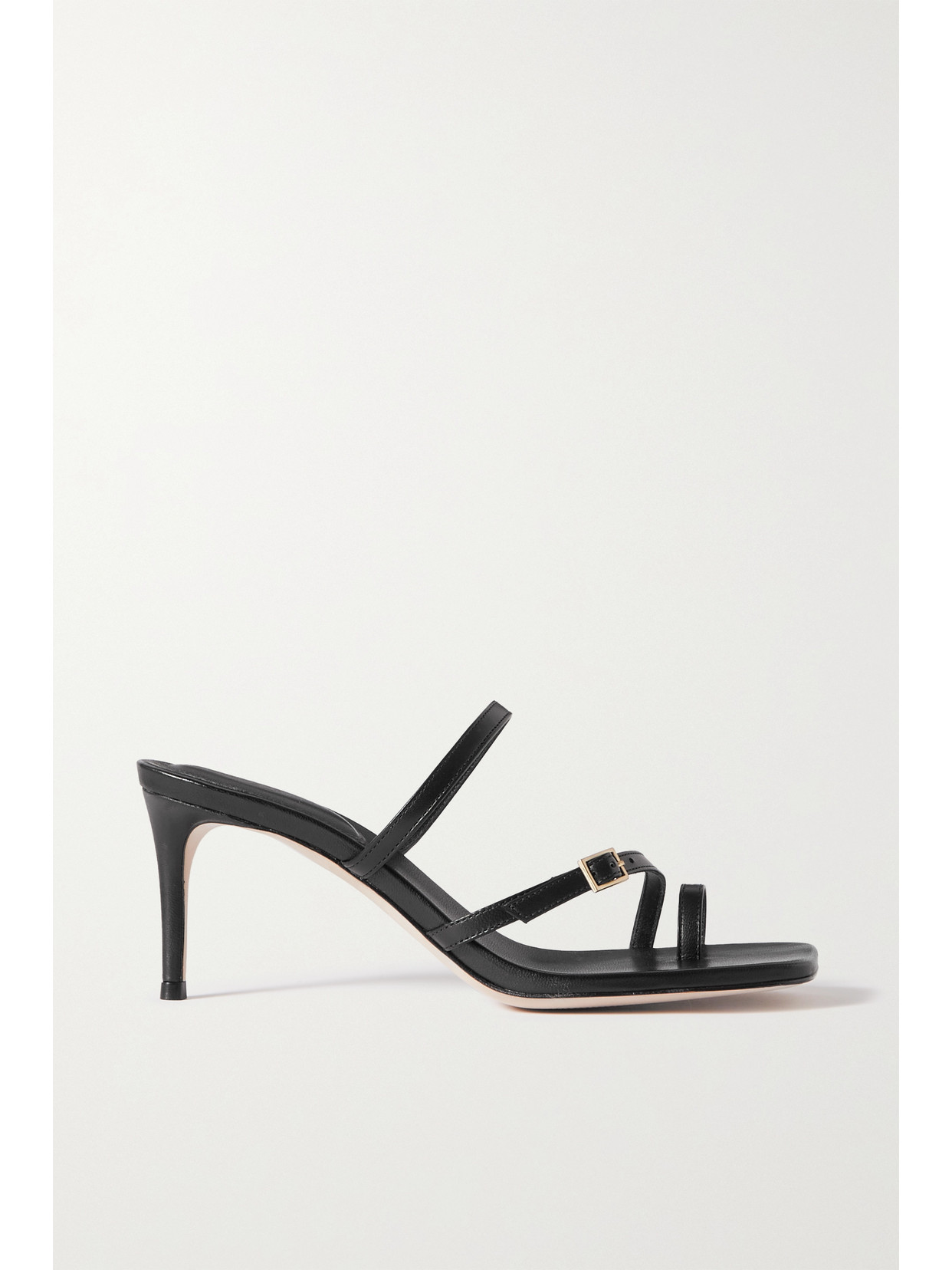 Porte & Paire Leather Sandals - Black