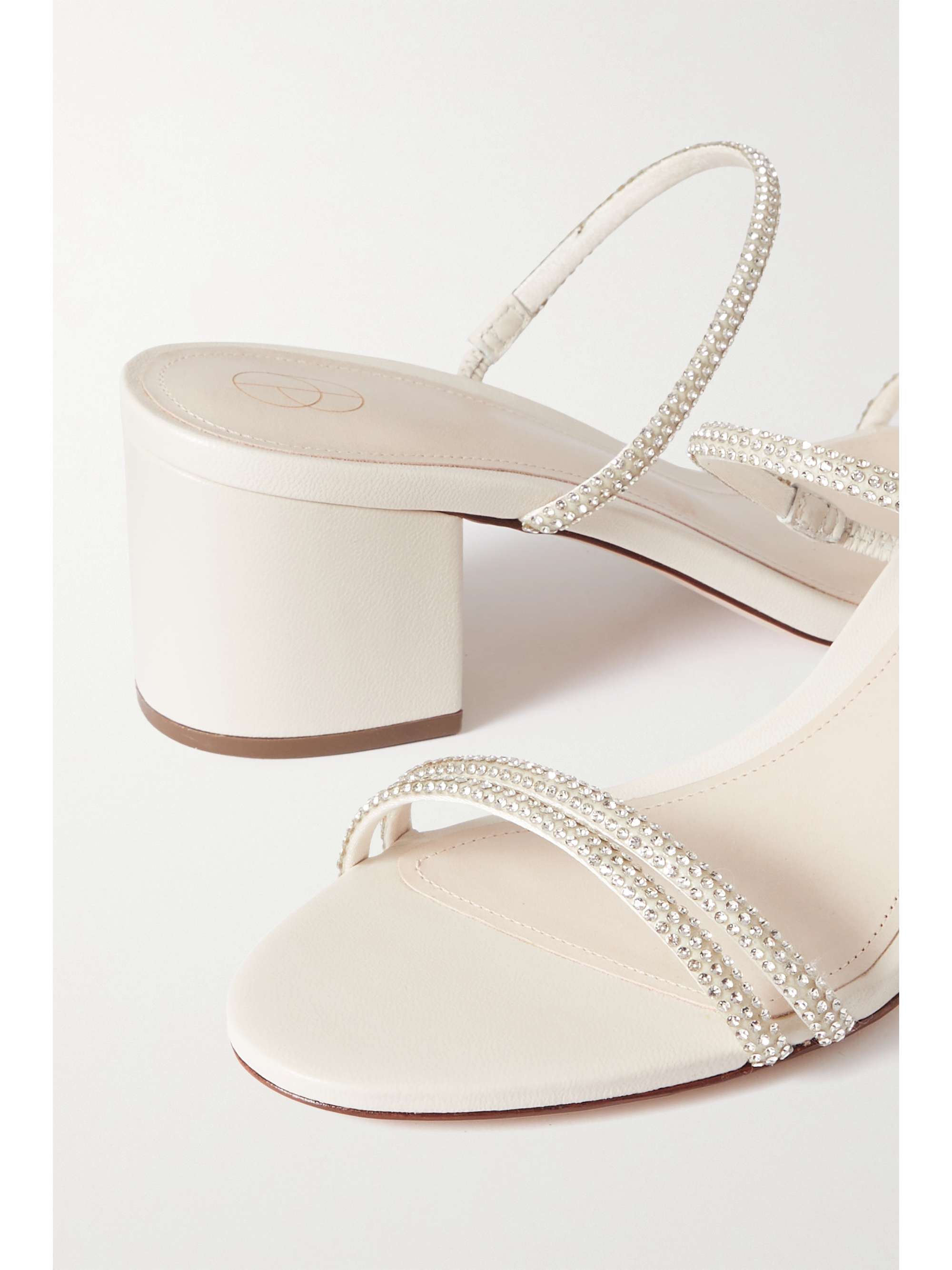 PORTE & PAIRE Crystal-embellished leather sandals