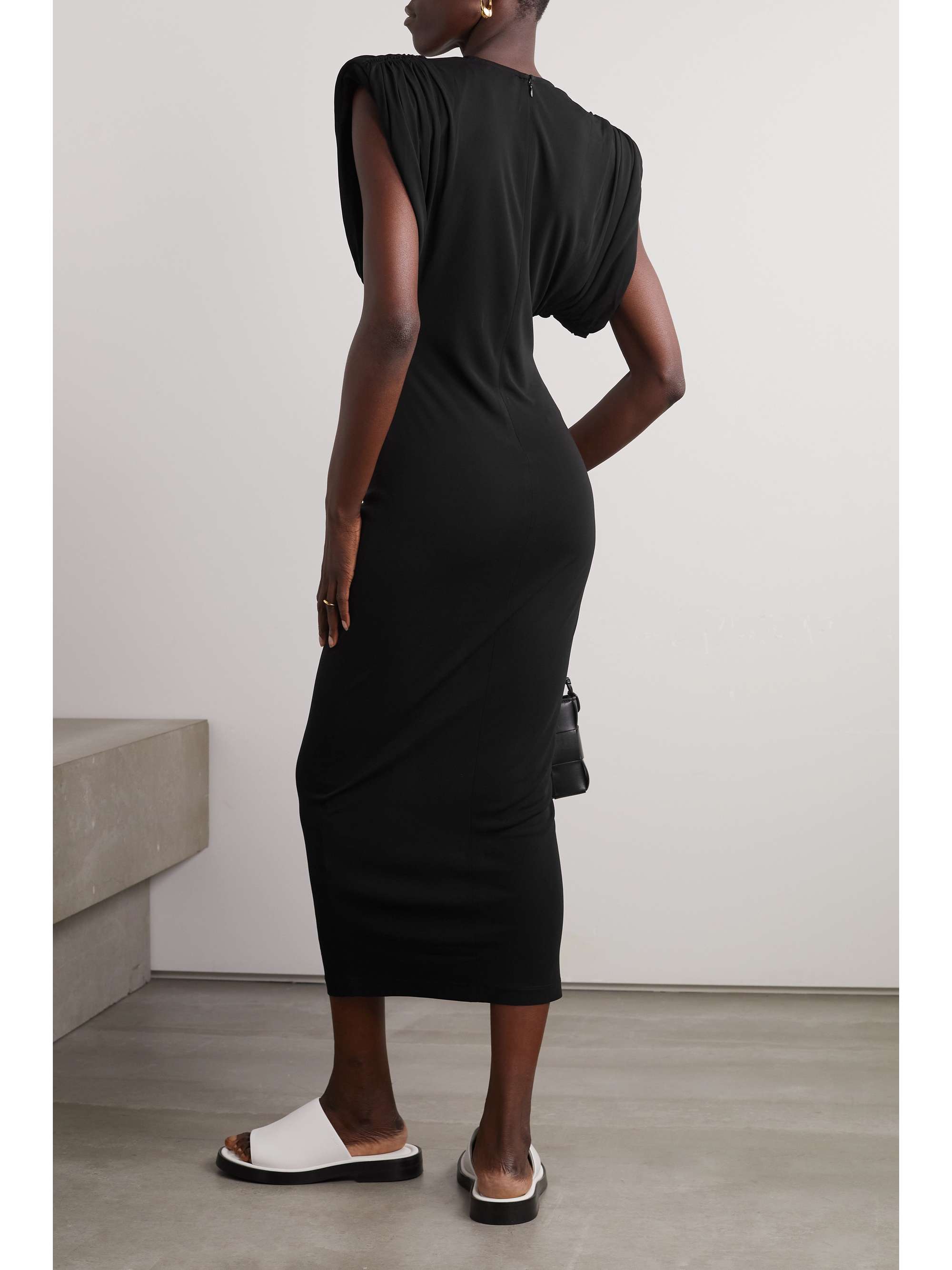WARDROBE.NYC Ruched jersey midi dress NETAPORTER