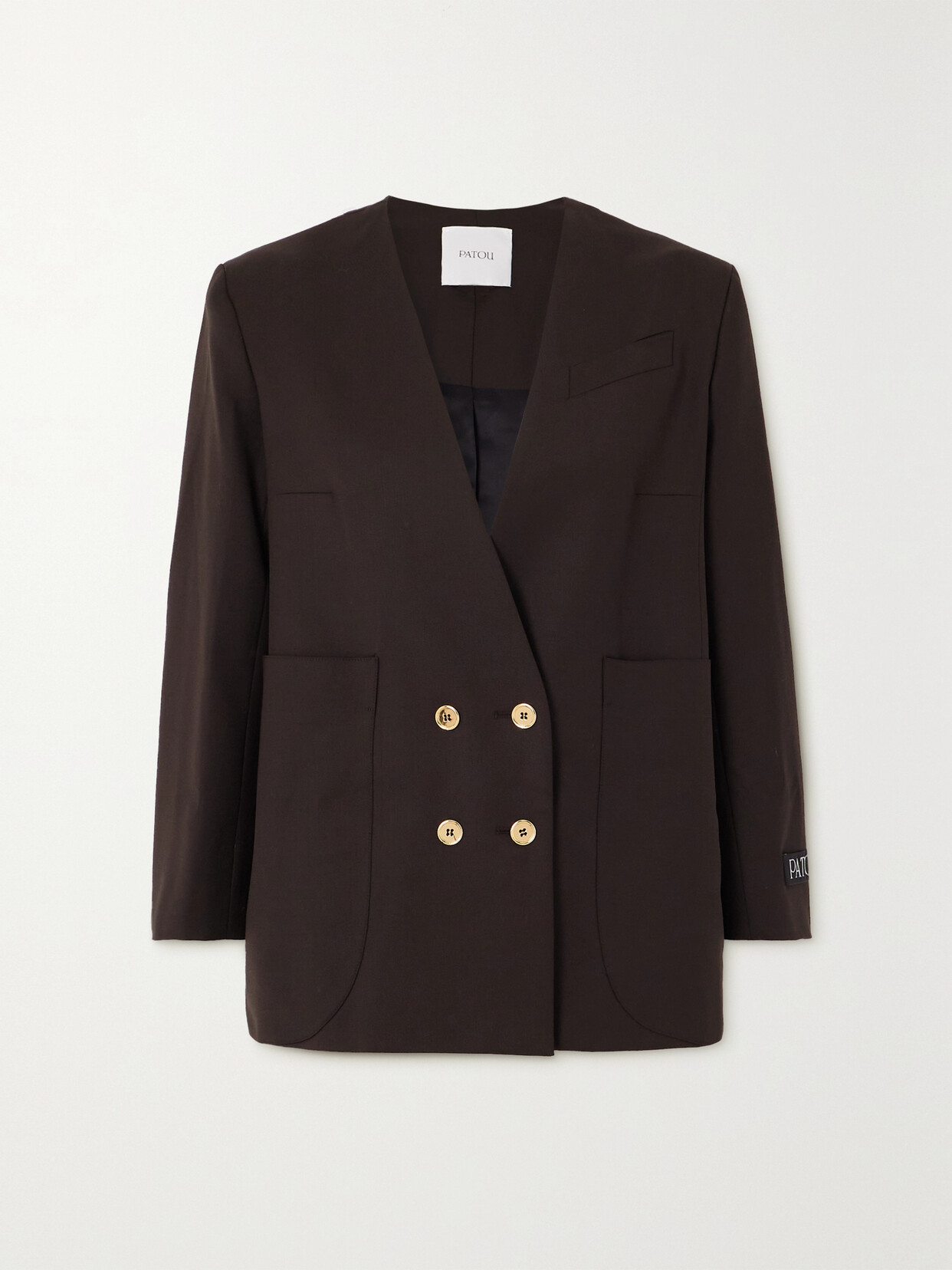 Patou - Double-breasted Wool-blend Blazer - Brown