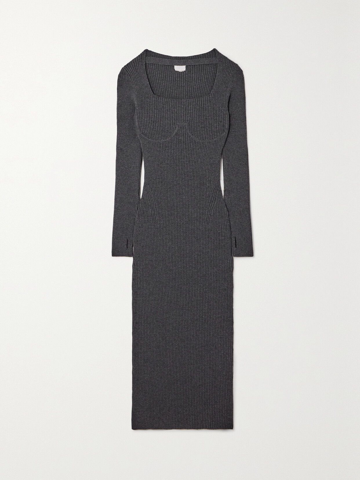 Patou - Ribbed Wool-blend Maxi Dress - Gray