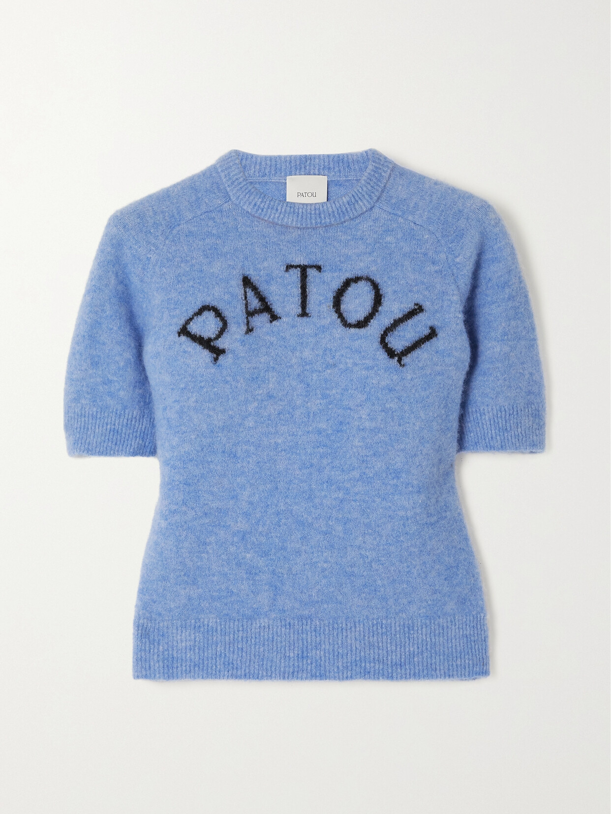 Patou Intarsia Alpaca-blend Top In Blue