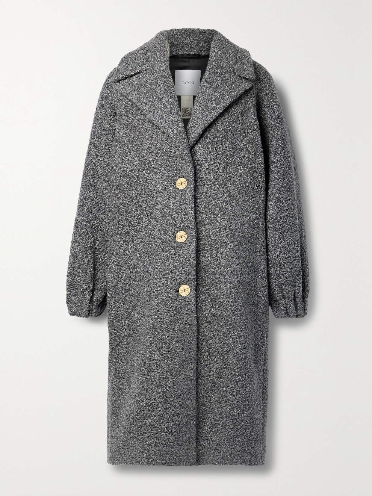 Patou - Elliptic Wool-blend Bouclé Coat - Gray