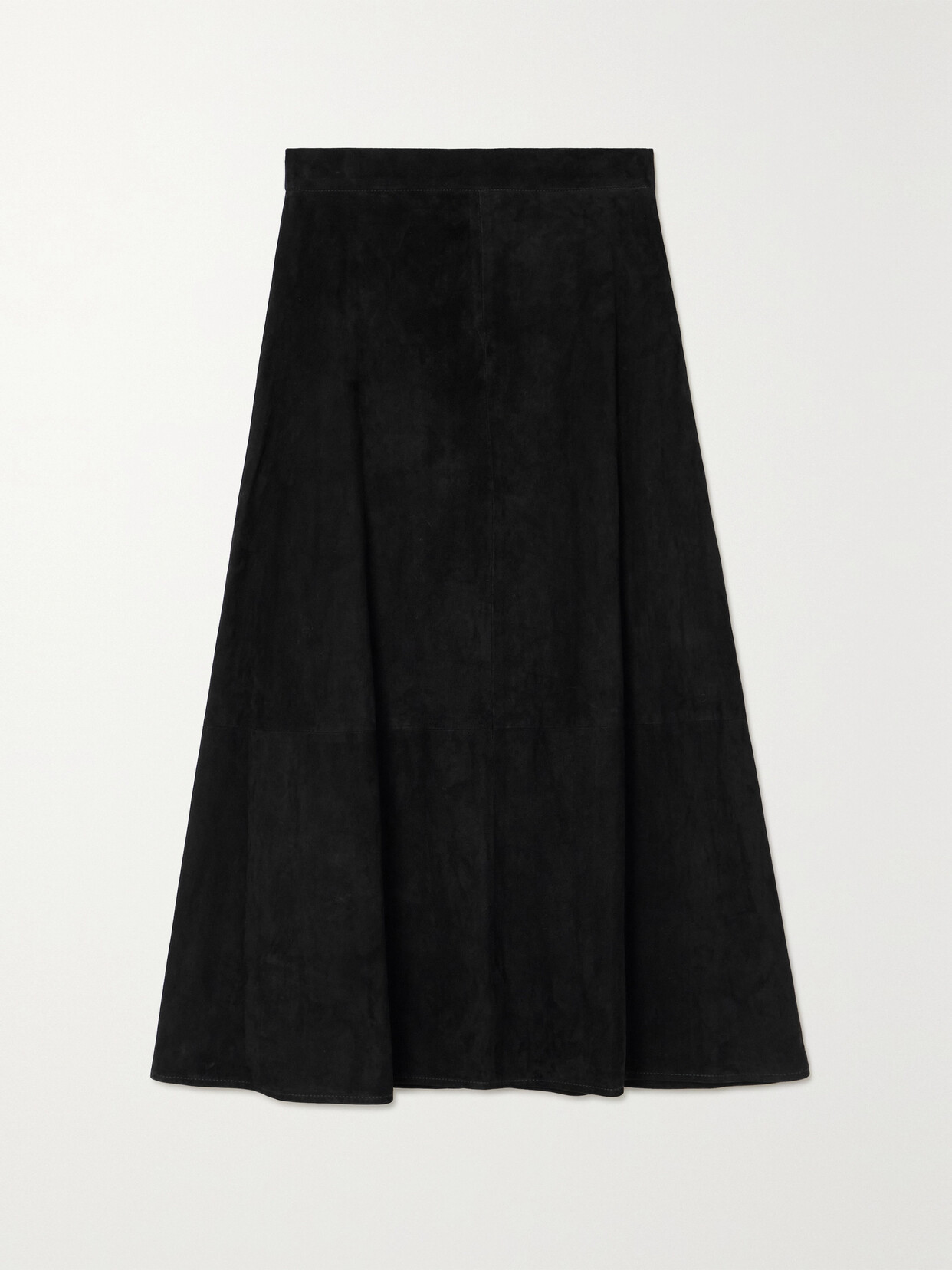 Giuliva Heritage Ada Pleated Suede Midi Skirt In Black