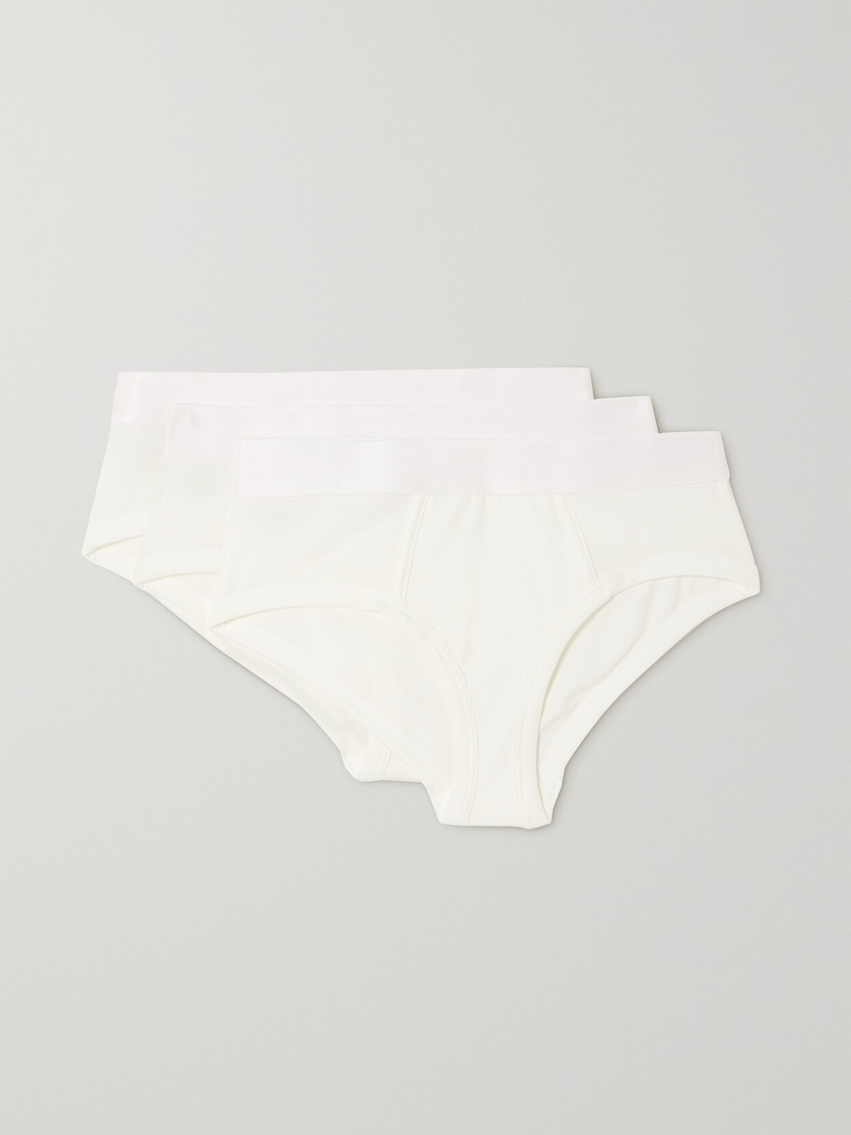 CDLP + Net Sustain Set Of Three Stretch-tencel™ Lyocell Briefs - White