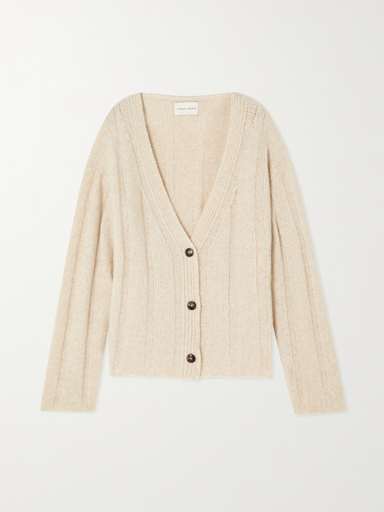 LOULOU STUDIO - Borgan Ribbed Cashmere-blend Cardigan - Cream