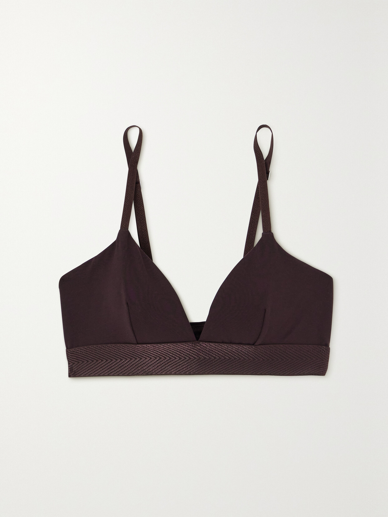 Cdlp Stretch-tencel Lyocell Soft-cup Triangle Bra In Brown