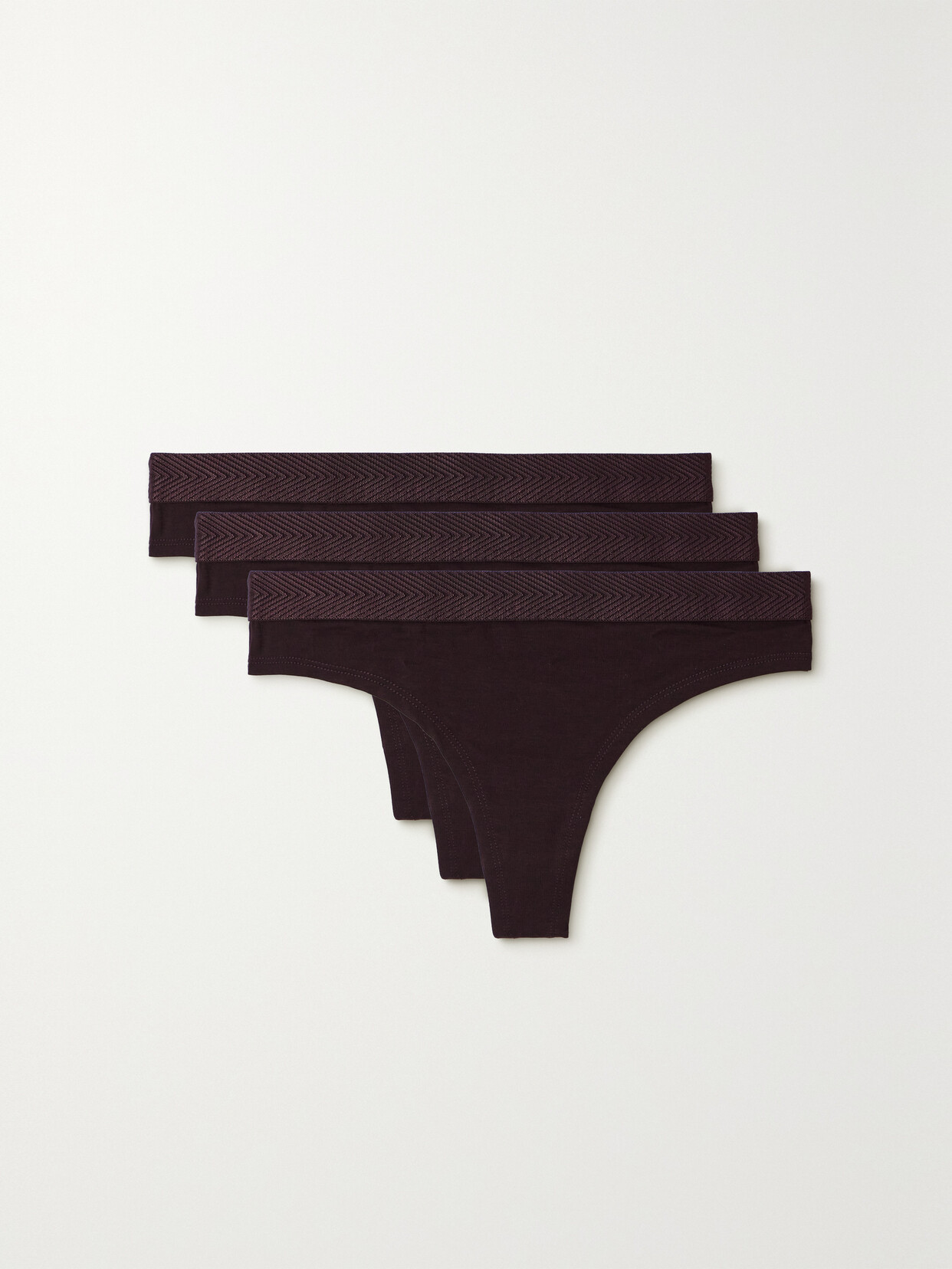 CDLP + Net Sustain Set Of Three Stretch-tencel™ Lyocell Thongs - Brown