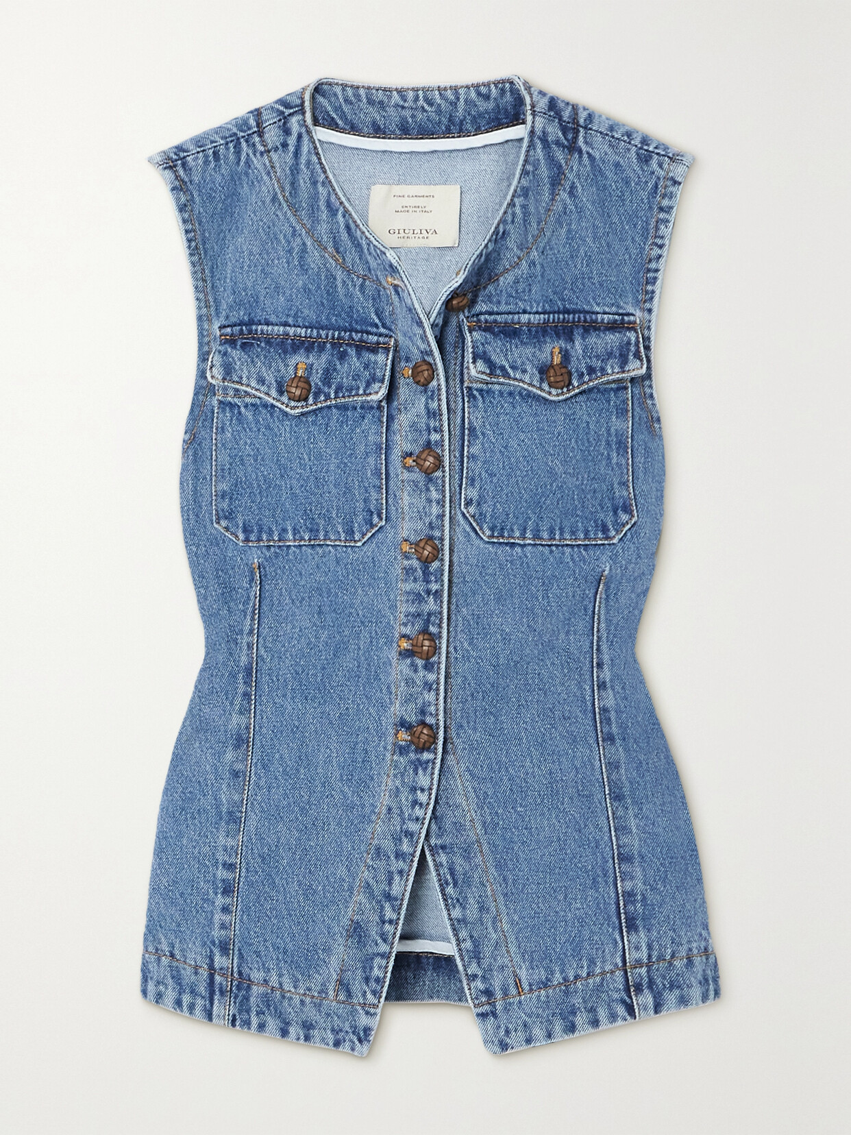 Giuliva Heritage Lucia Denim Vest In Blue