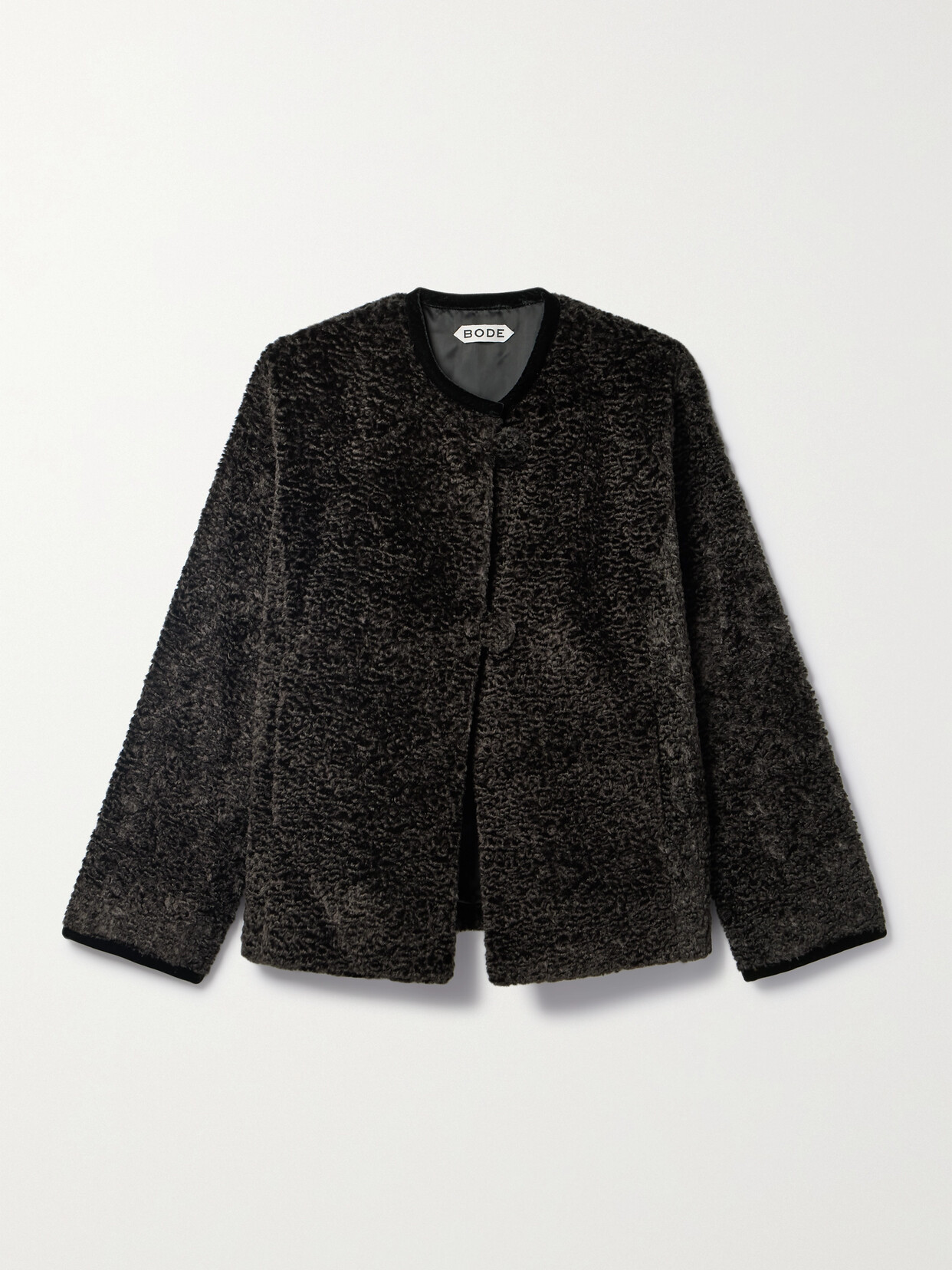 Bode Fitchberg Shearling Jacket In Black