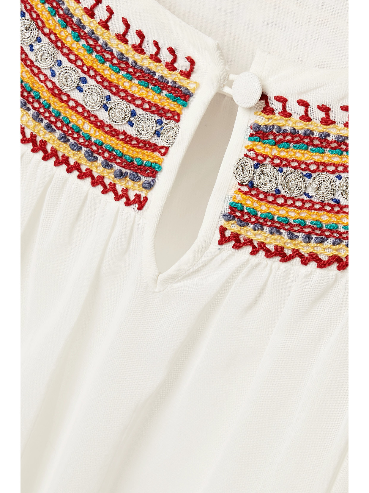 Embroidered Cotton-Voile Blouse