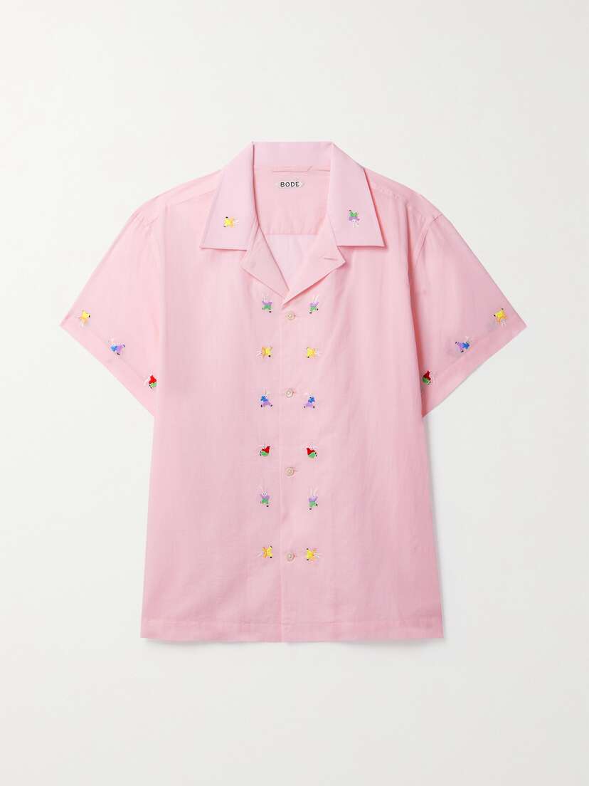 BODE Tumbler Embroidered Cotton-poplin Shirt