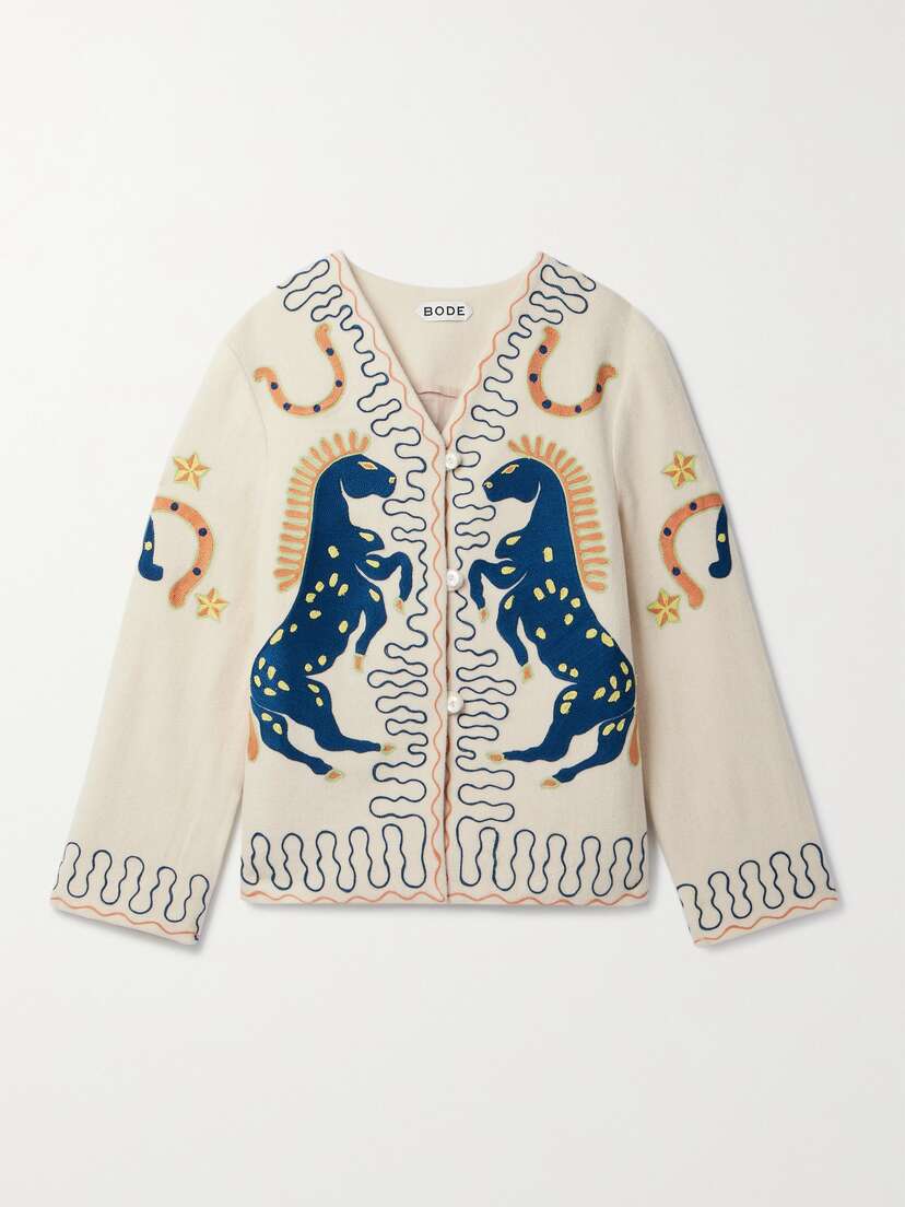 BODE Winter Stallion Embroidered Wool-felt Jacket - x large