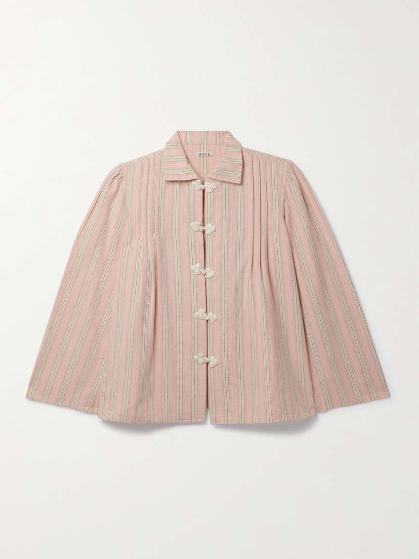 BODE Jonas Embroidered Striped Cotton-flannel Shirt - x large