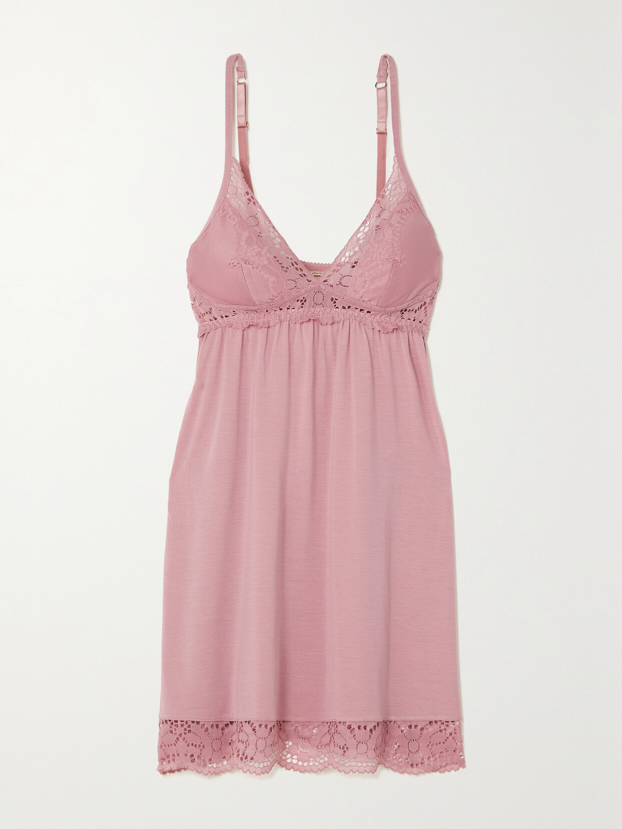 EBERJEY + NET SUSTAIN BEATRIX LACE-TRIMMED STRETCH-TENCEL™ MODAL CHEMISE