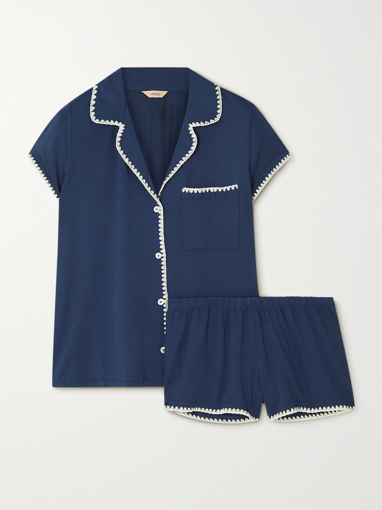 Eberjey - + Net Sustain Frida Whipstitched Stretch-modal Jersey Pajama Set - Blue