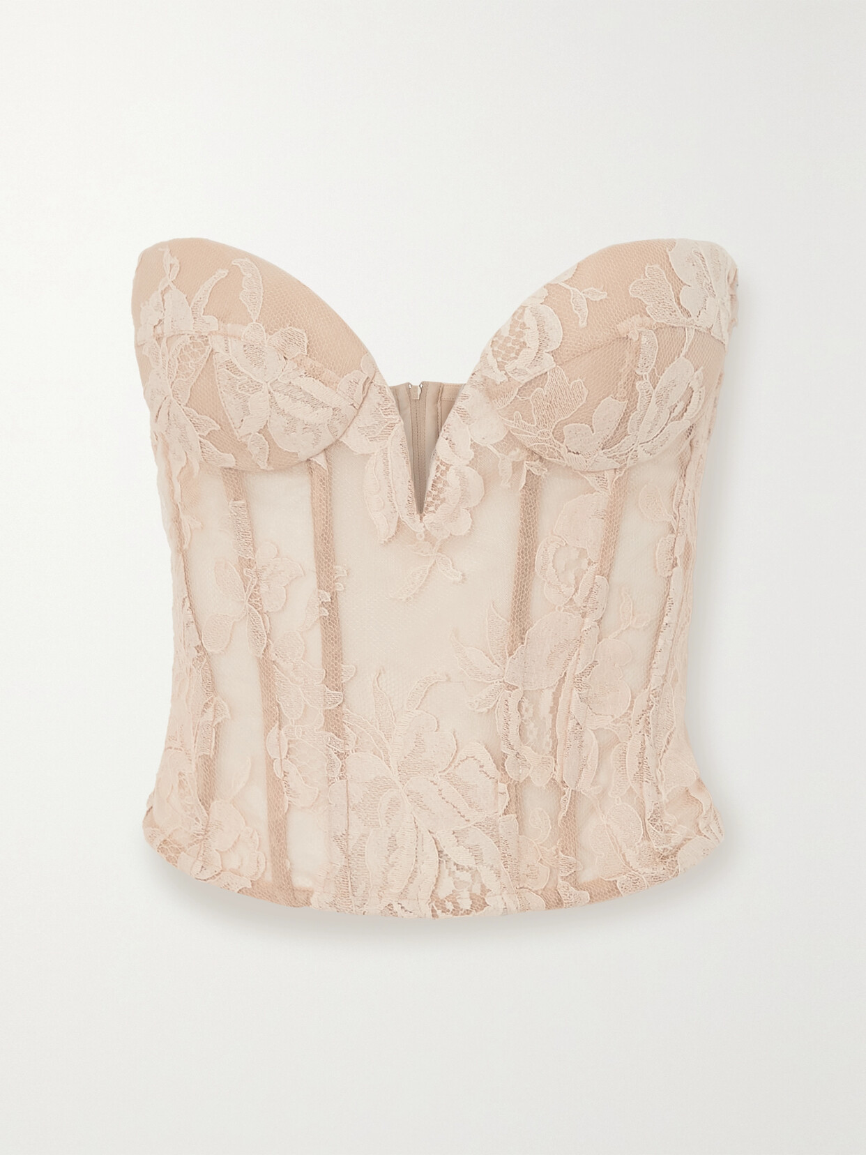 Rosamosario - Mystery Of Roulette Strapless Lace Bustier Top - Pink