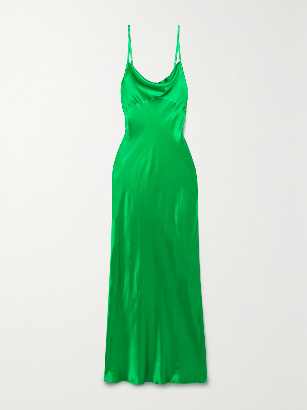 Rosamosario - Draped Silk-satin Maxi Dress - Green