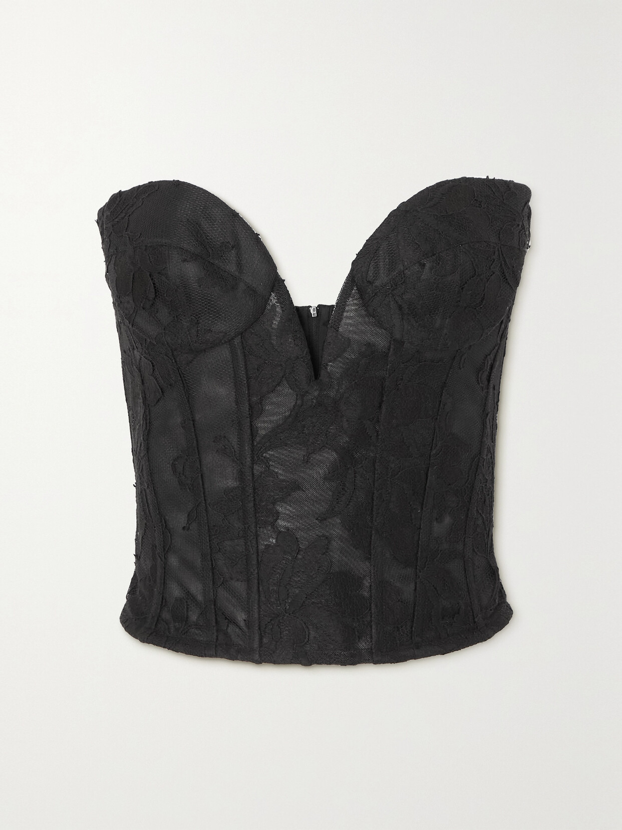 Rosamosario - Mystery Of Roulette Strapless Lace Bustier Top - Black