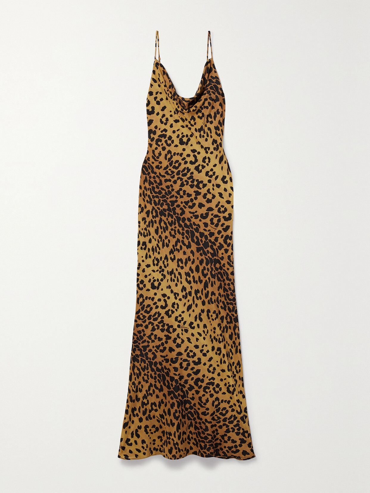 Rosamosario - Tarzan Loves Jane Draped Leopard-print Silk-crepe Maxi Dress - Yellow