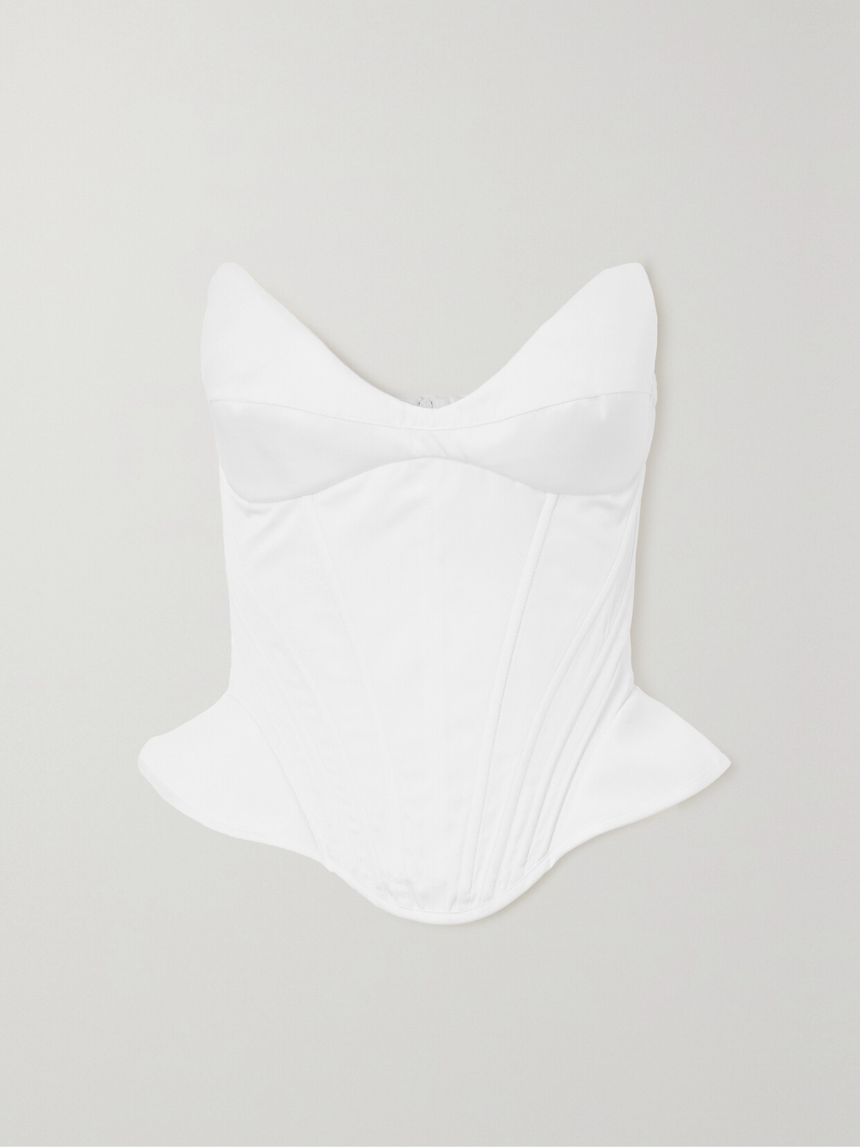 Rosamosario - Thierry Duchesse-satin Bustier Top - White