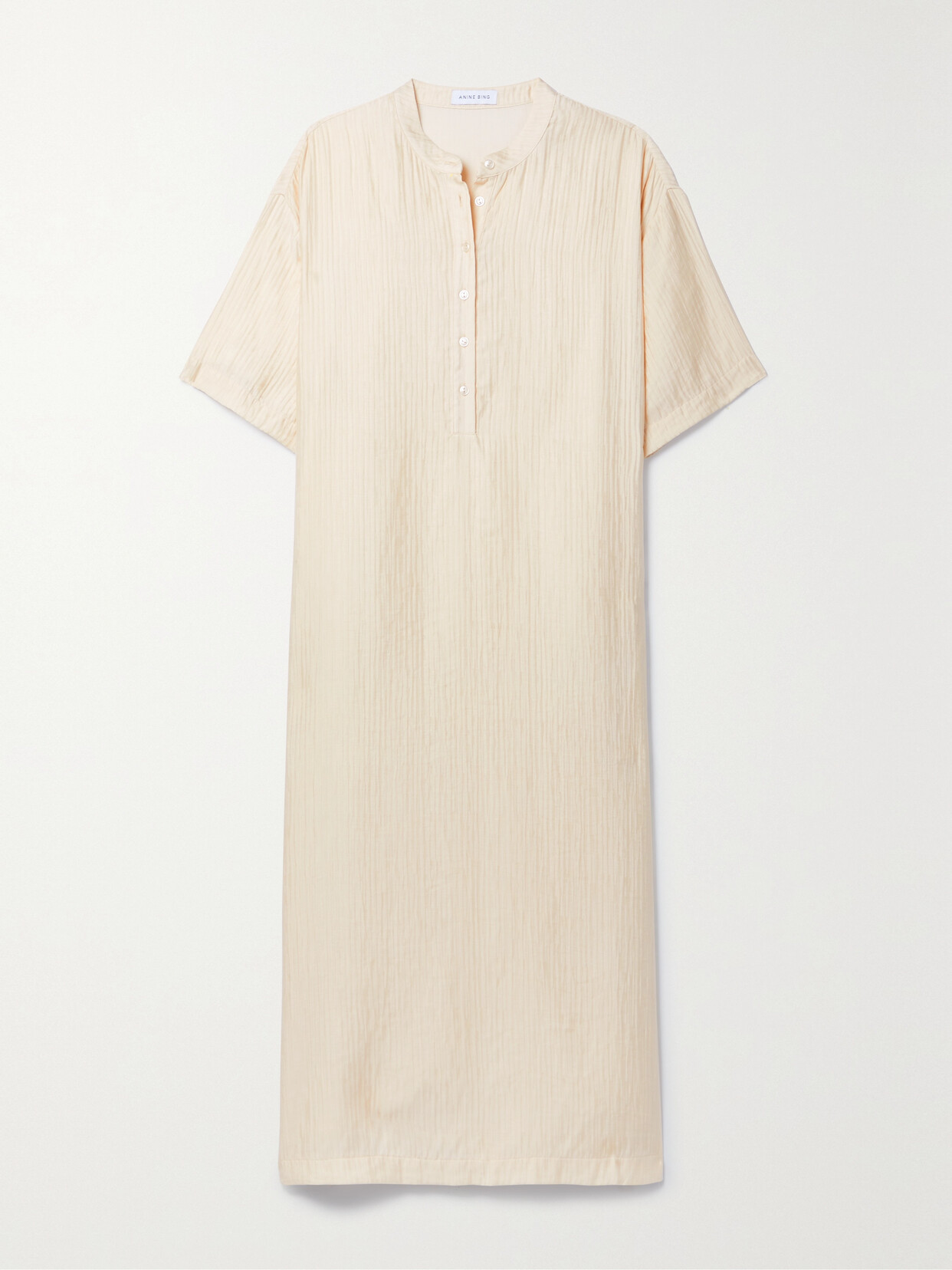 Anine Bing - Liv Crinkled-voile Midi Dress - Ivory