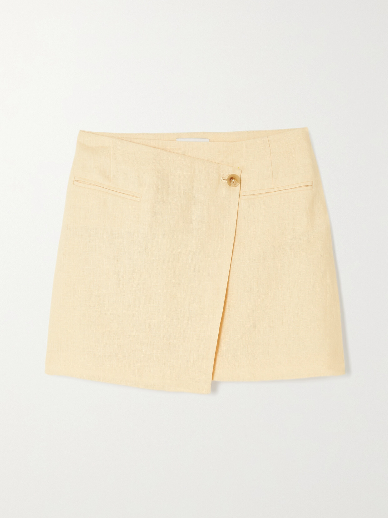 Anine Bing - Natalia Linen Mini Wrap Skirt - Yellow