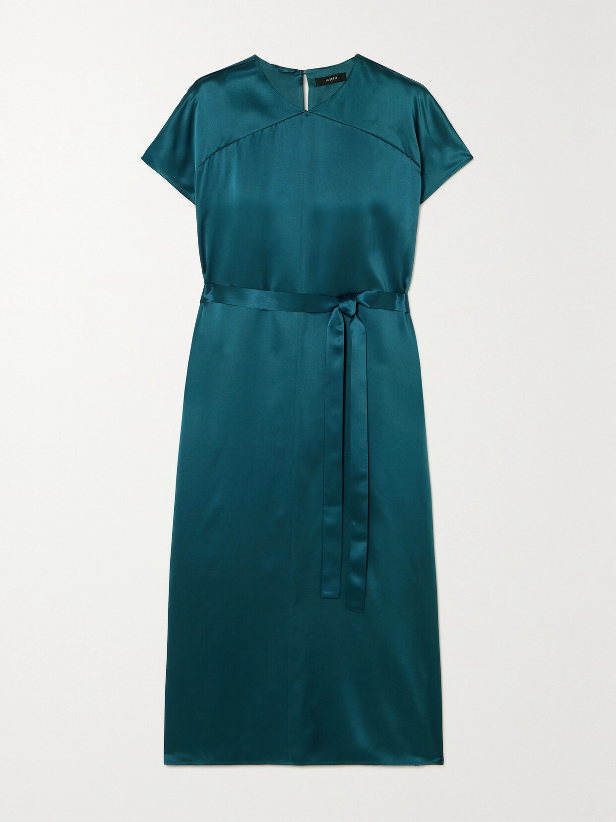 Joseph - Dauphine Belted Silk-satin Midi Dress - Blue