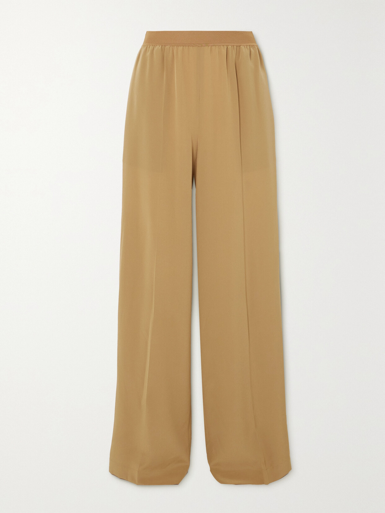 Joseph Hulin Pleated Silk-crepe Wide-leg Pants - Brown