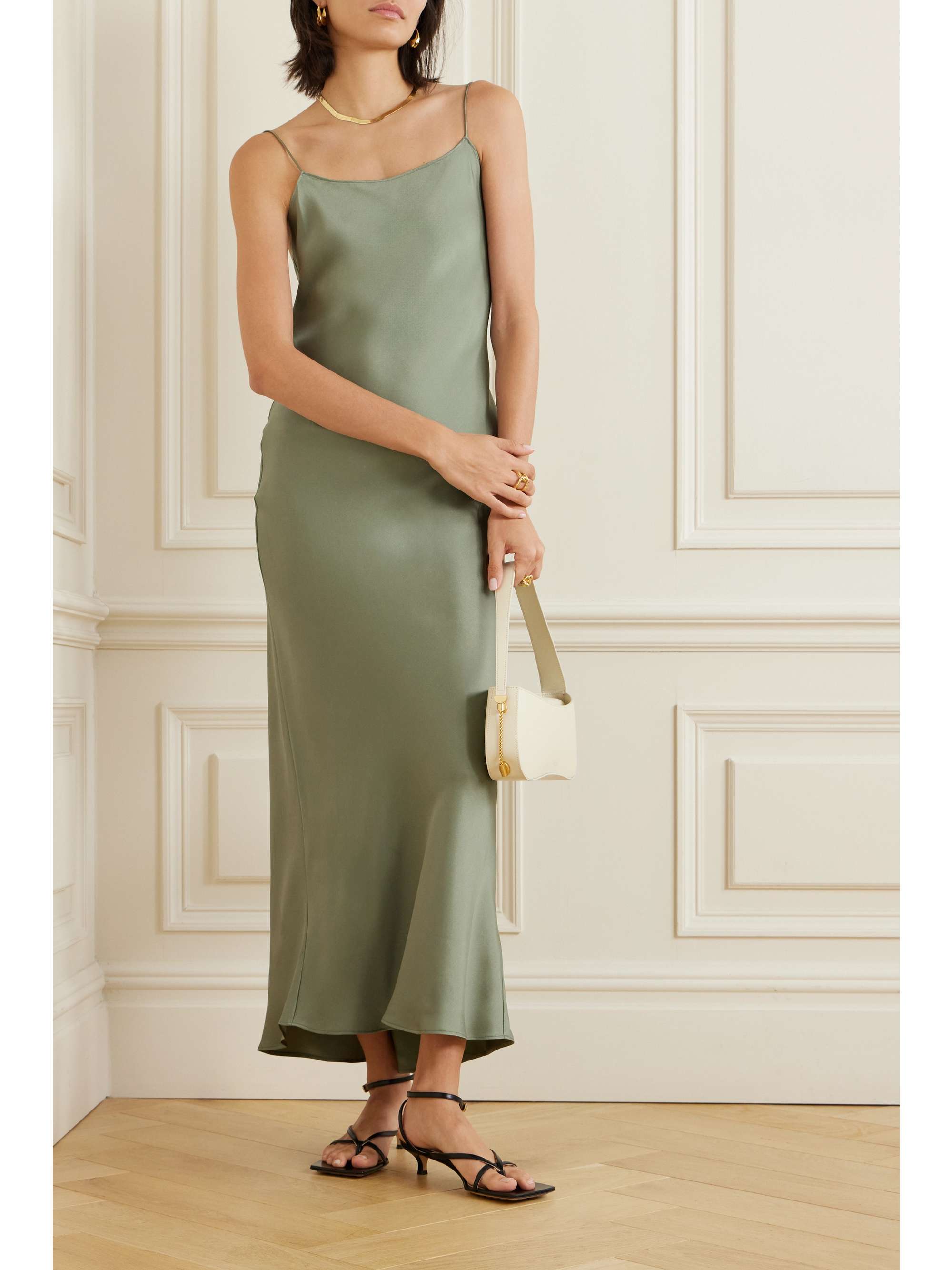 ANINE BING Chloe silk-satin maxi dress | NET-A-PORTER