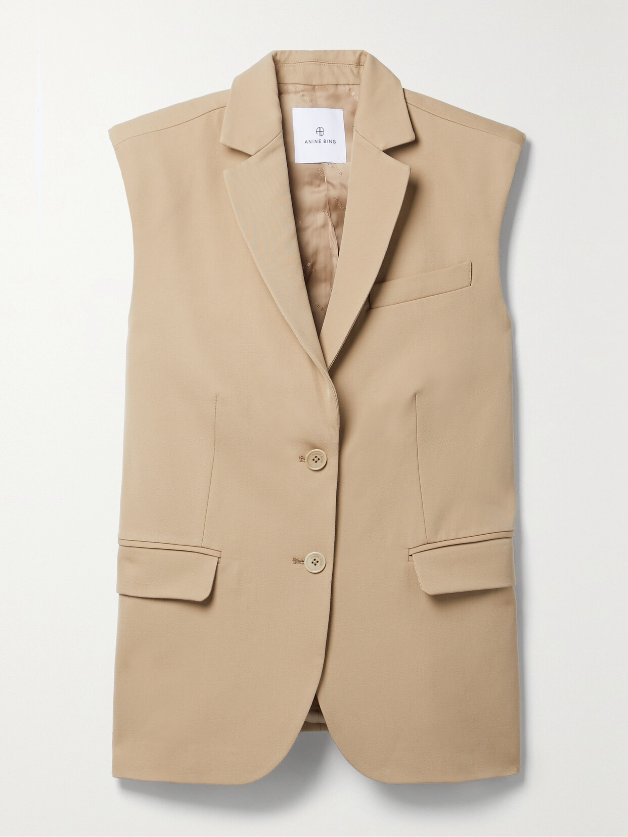 ANINE BING TAY WOOL-TWILL VEST