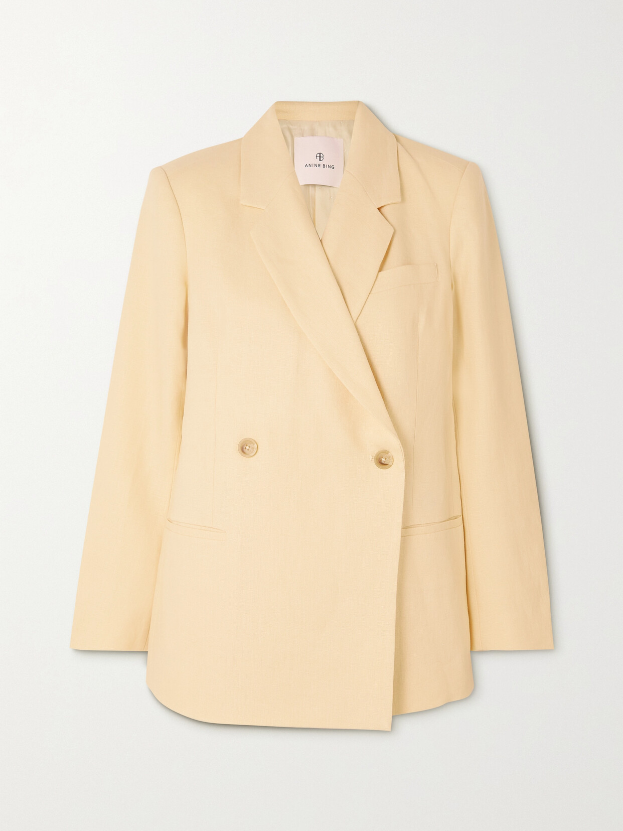 ANINE BING KAIA DOUBLE-BREASTED LINEN BLAZER