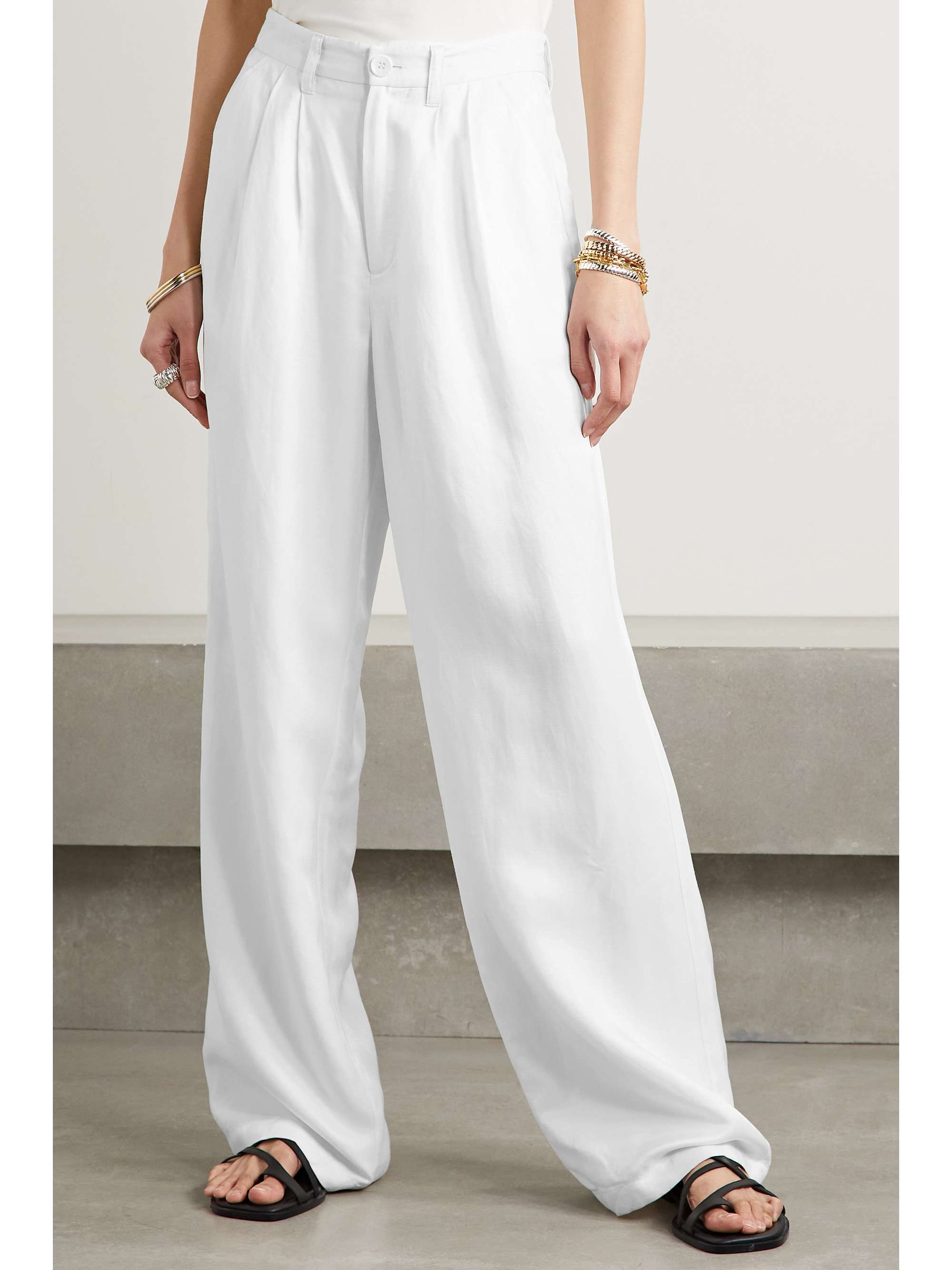 ANINE BING Carrie voile straight-leg pants