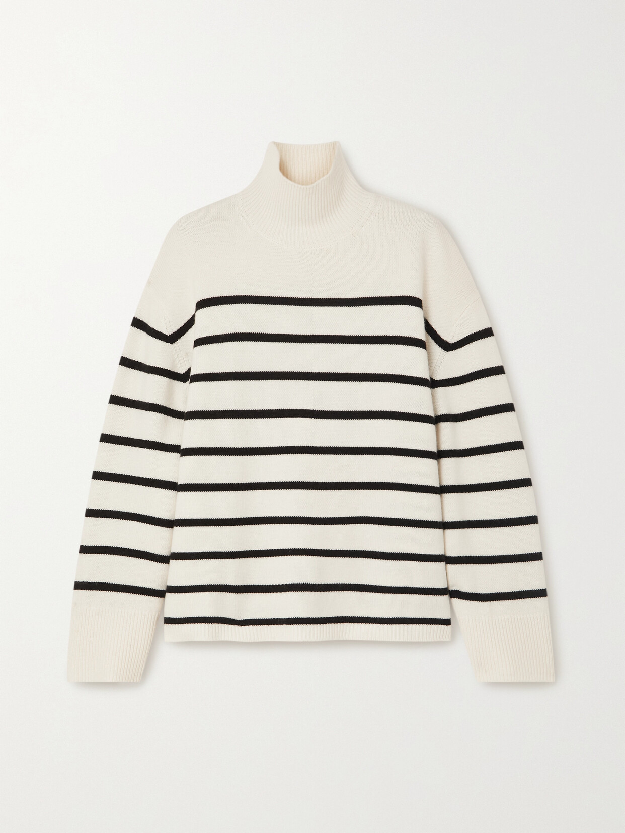 Anine Bing - Courtney Striped Wool And Cashmere-blend Turtleneck Sweater - Ivory