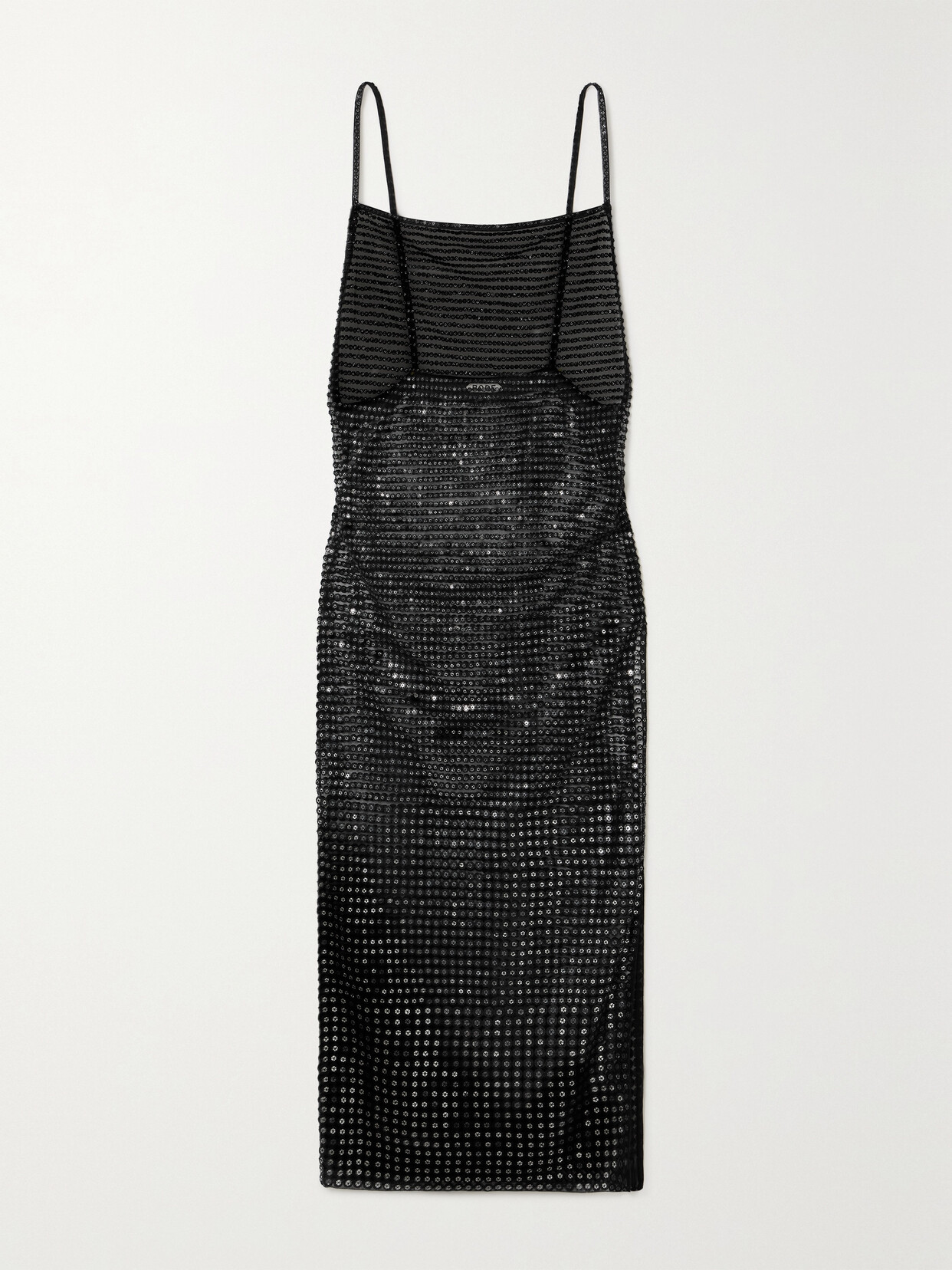 BODE - Crescendo Open-back Sequined Mesh Midi Dress - Black