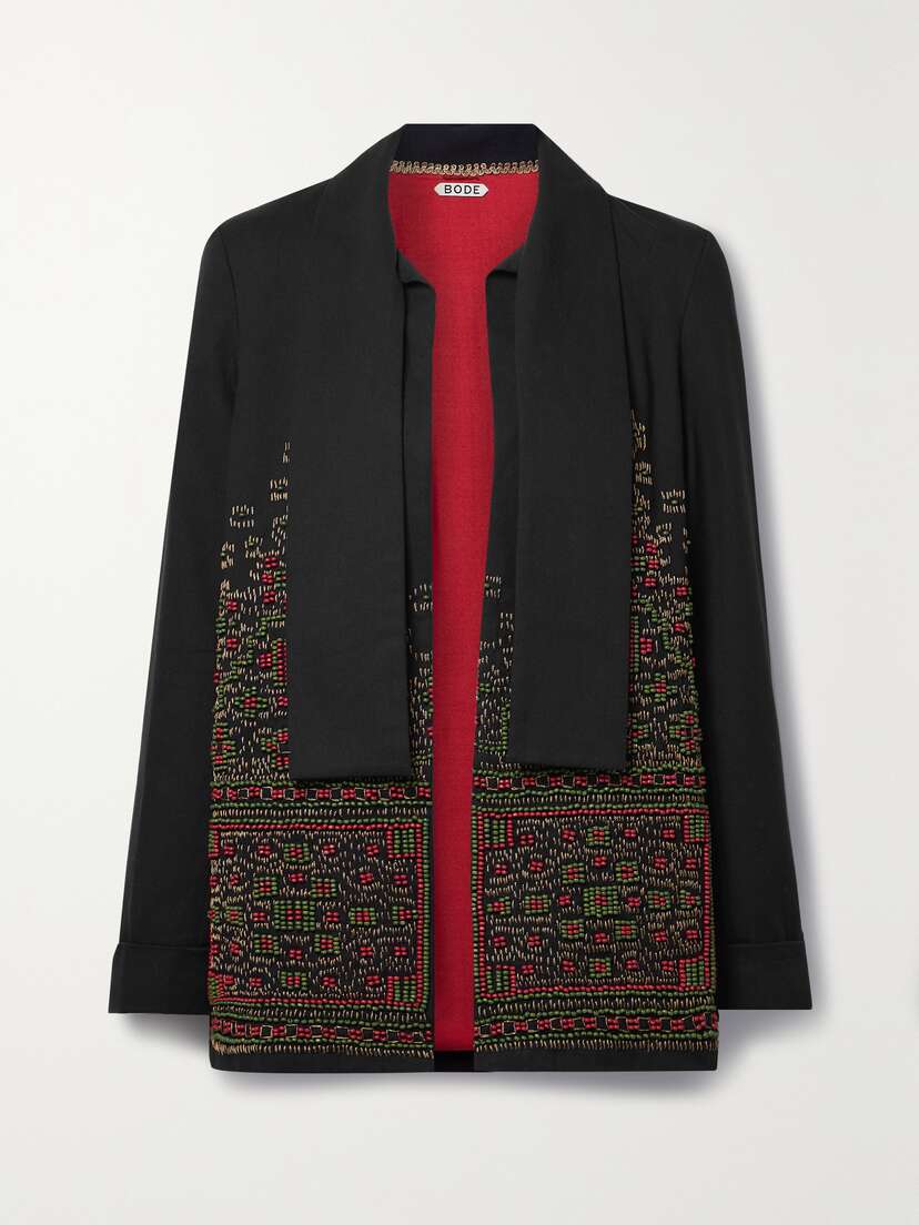 BODE Eden Bead-embellished Embroidered Cotton-twill Jacket