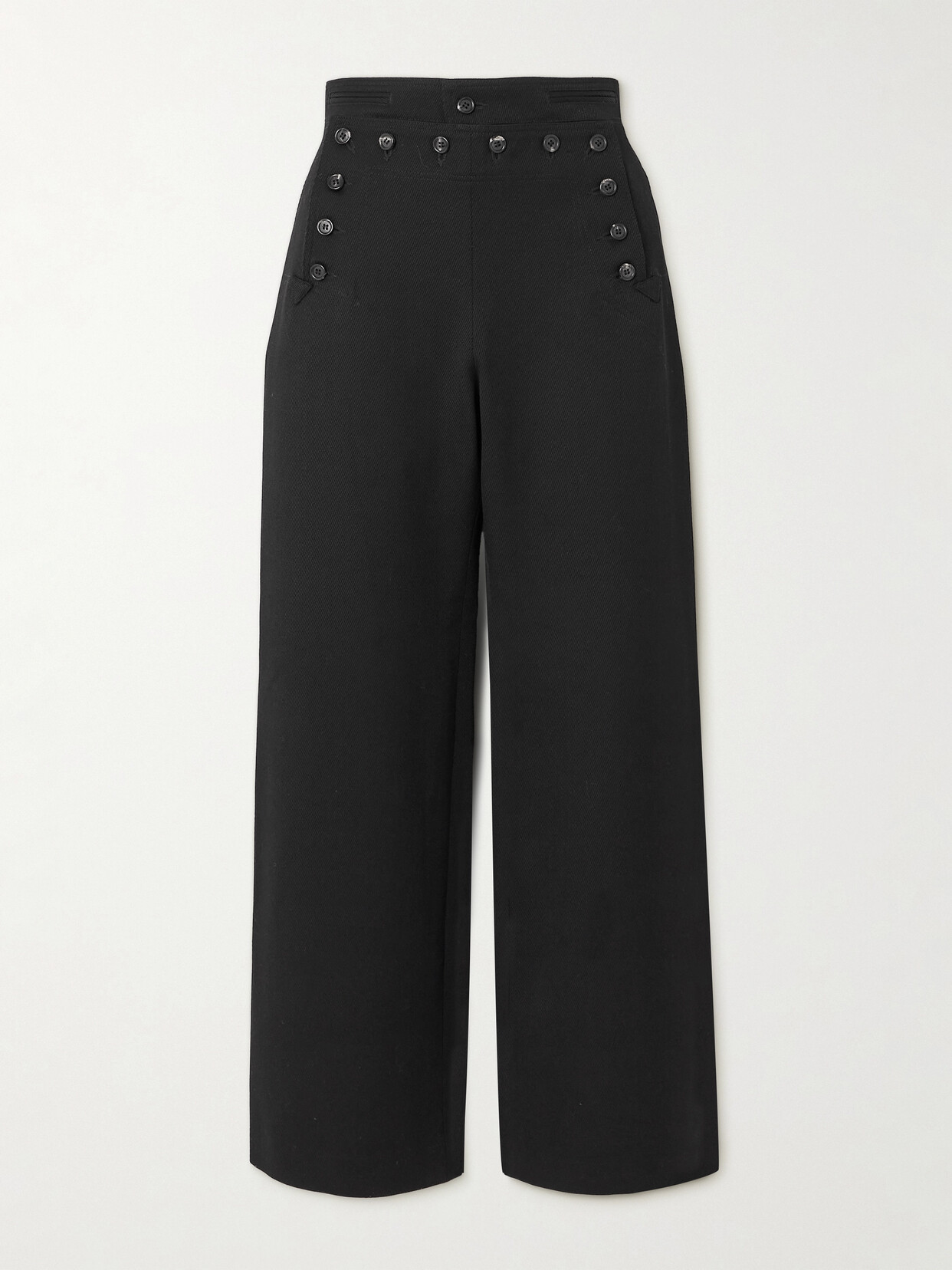 BODE - Sailor Wool-twill Wide-leg Pants - Black