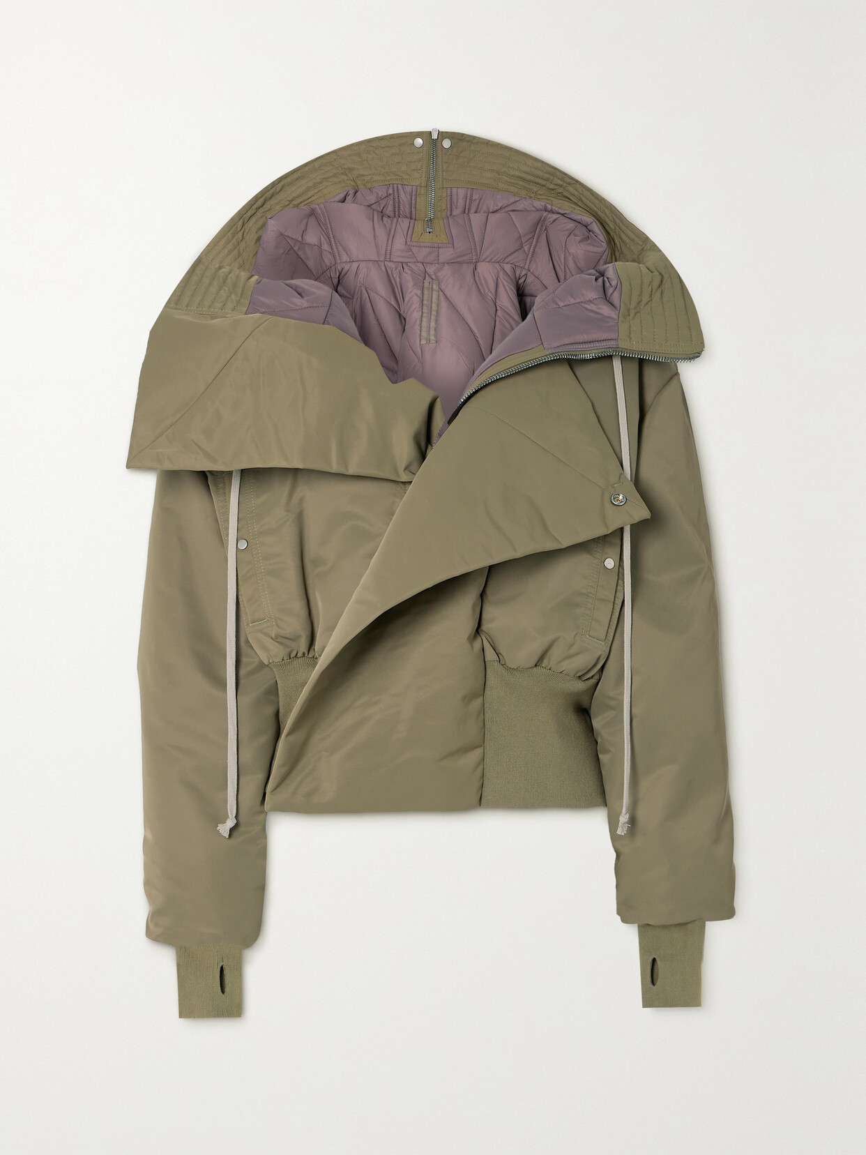 Rick Owens Alice Padded Shell Jacket In Green