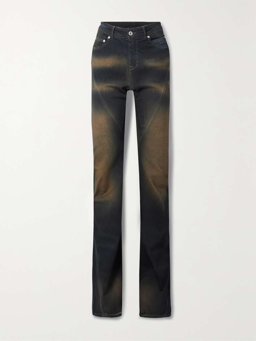 Rick Owens Distressed High-rise Flared Jeans