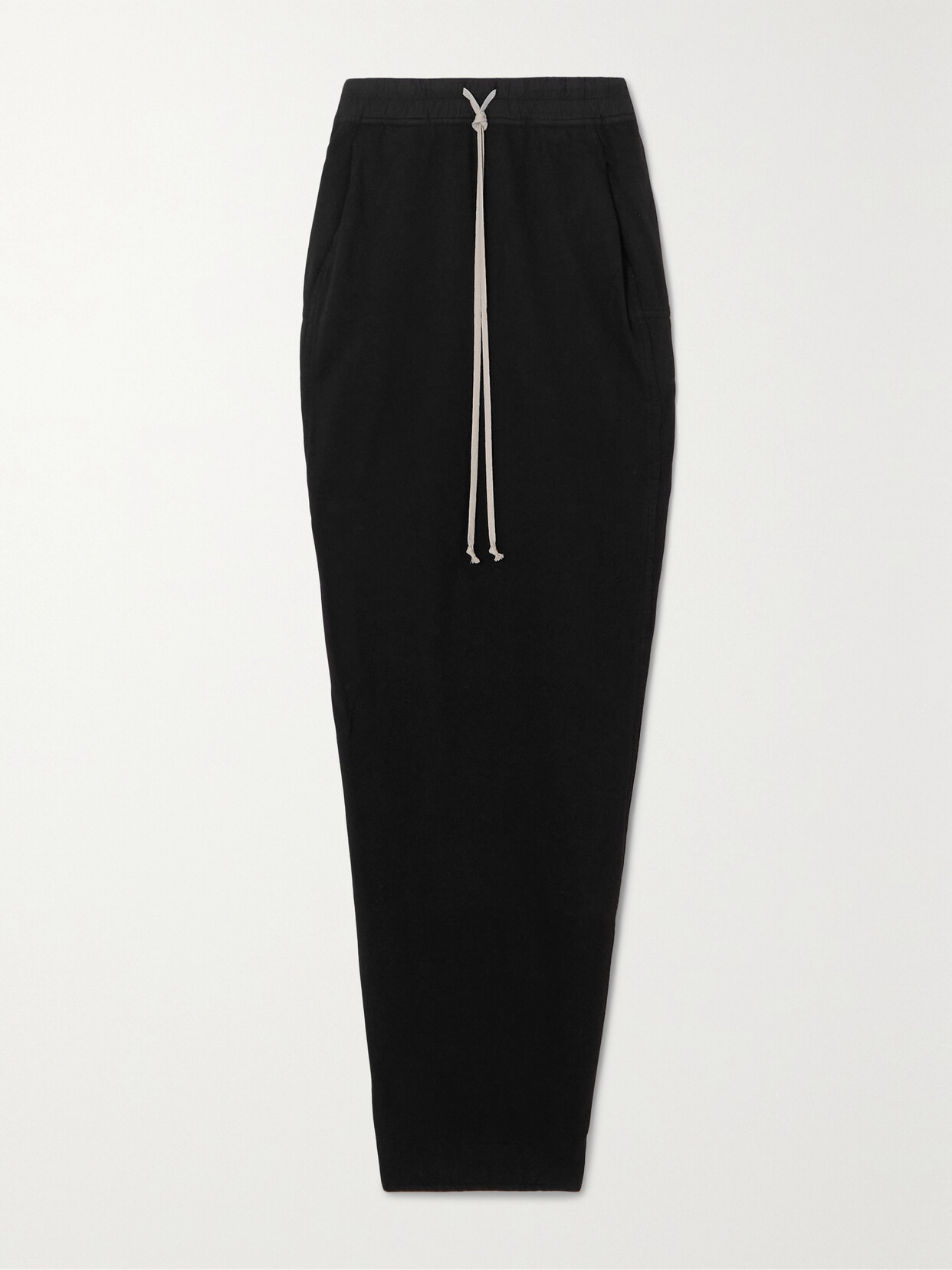 Rick Owens - Asymmetric Cotton-jersey Maxi Skirt - Black