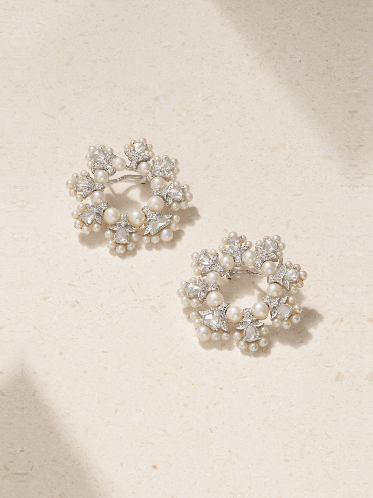 Amrapali London Anokhi 18-karat White Gold, Pearl And Diamond Earrings