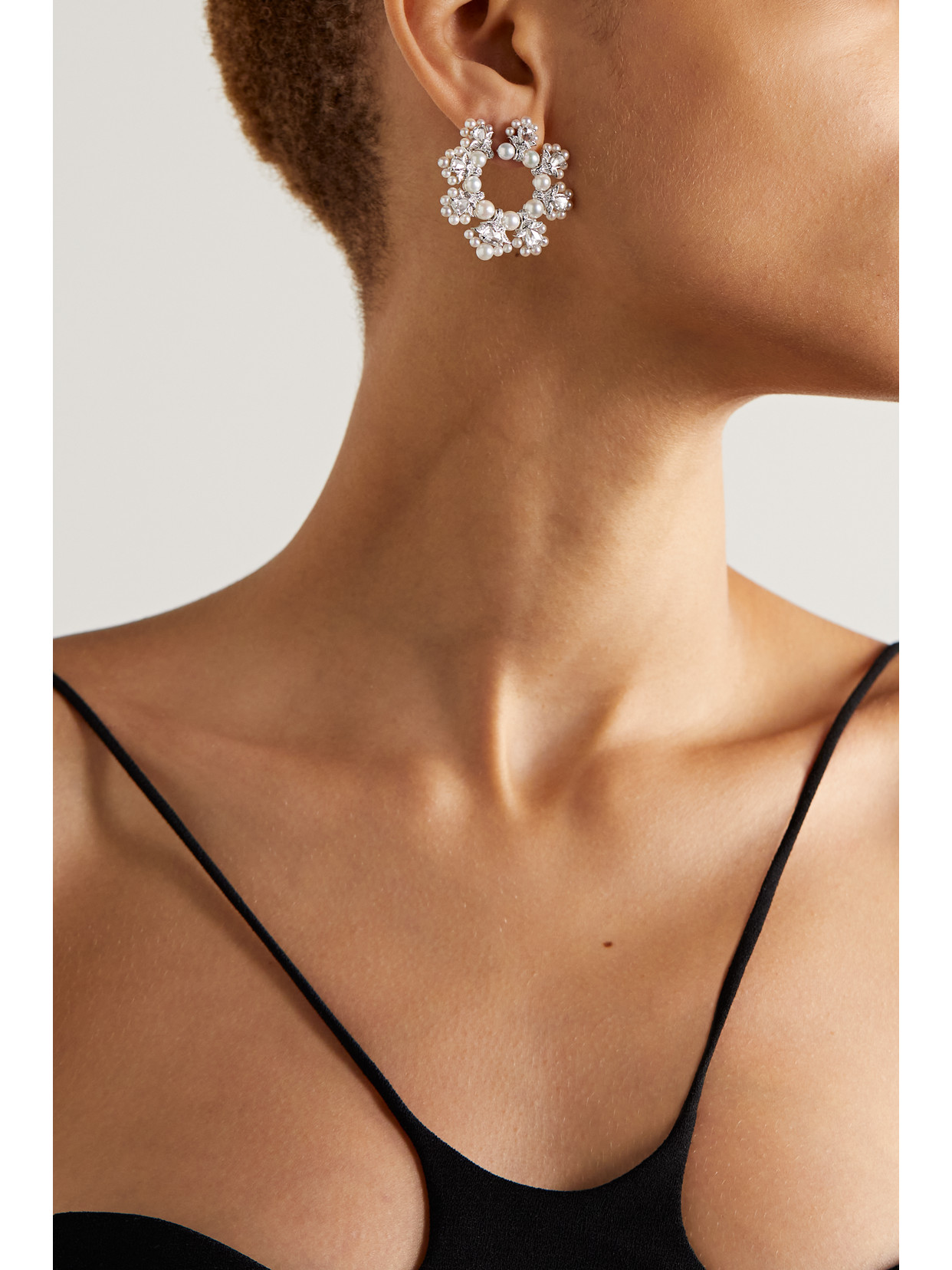 Amrapali London Anokhi 18-karat White Gold, Pearl And Diamond Earrings In White Gold