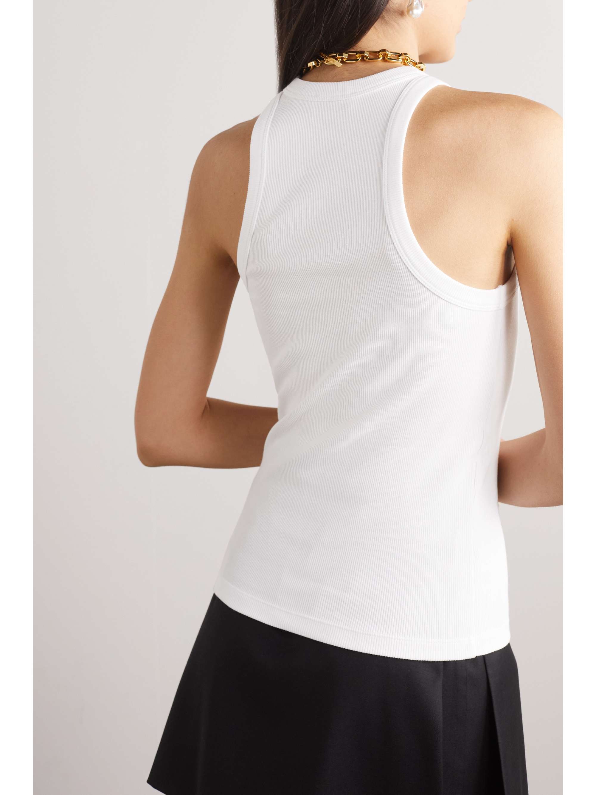 ANINE BING Eva ribbed organic cotton-blend tank