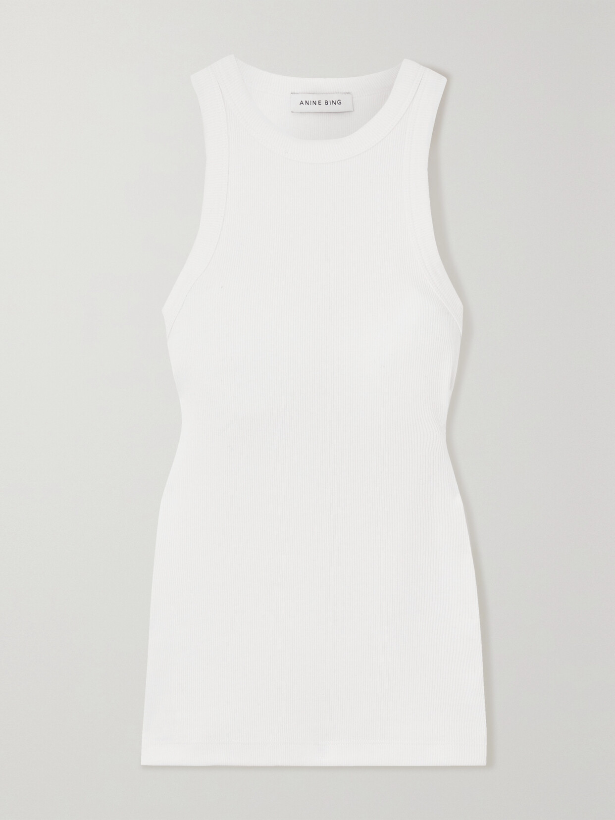 Anine Bing - Eva Ribbed Organic Cotton-blend Tank - White