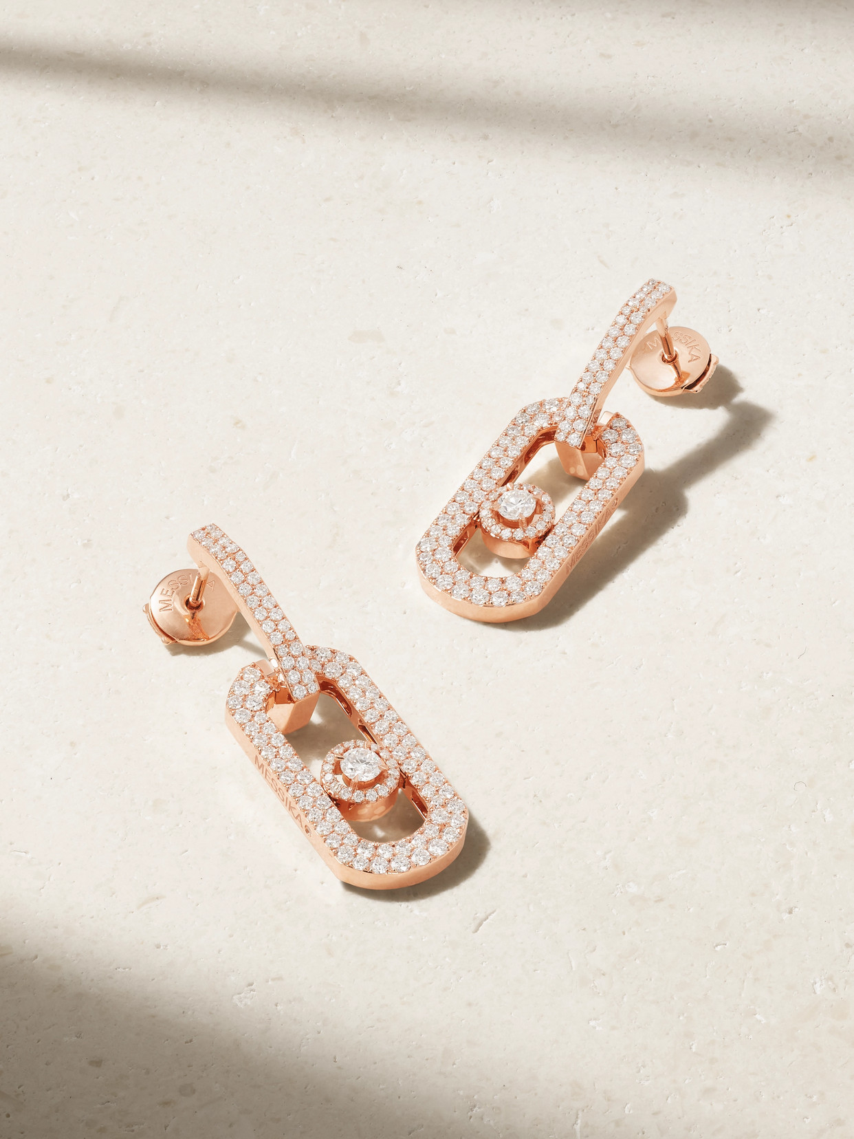 Messika So Move Xl 18-karat Rose Gold Diamond Earrings