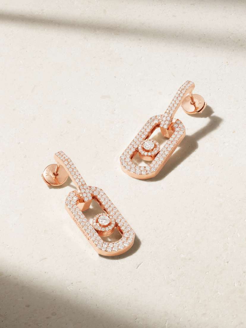 So Move Xl 18-karat Rose Gold Diamond Earrings