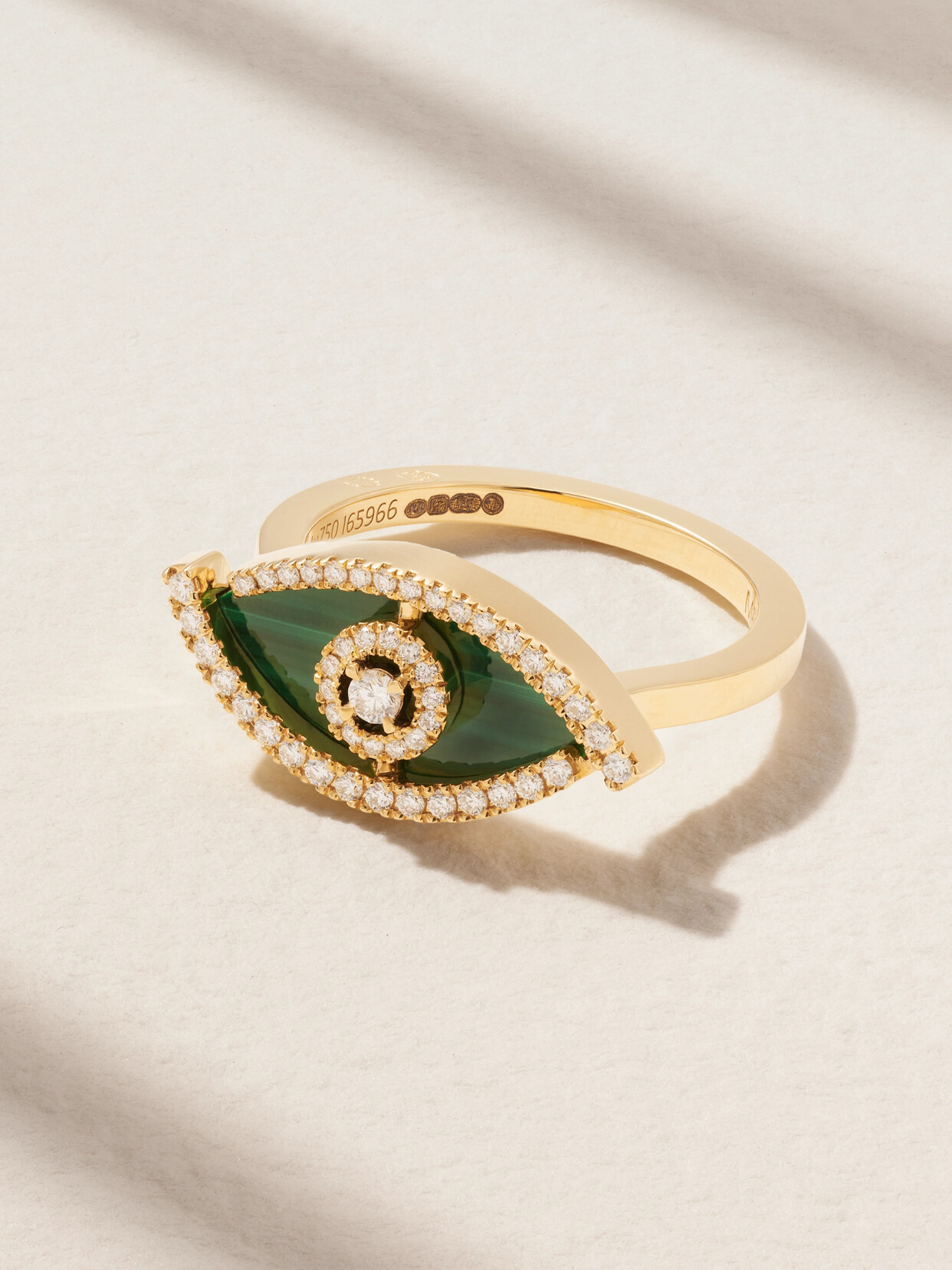 Messika Lucky Eye 18-karat Gold Malachite Ring